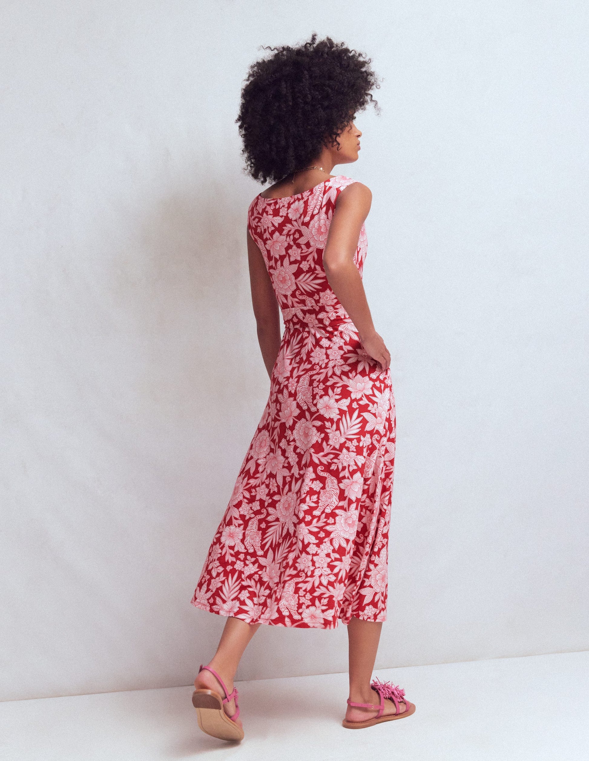 Tamsin Jersey-Midikleid-Intensives Rot, Tigerparadies-3