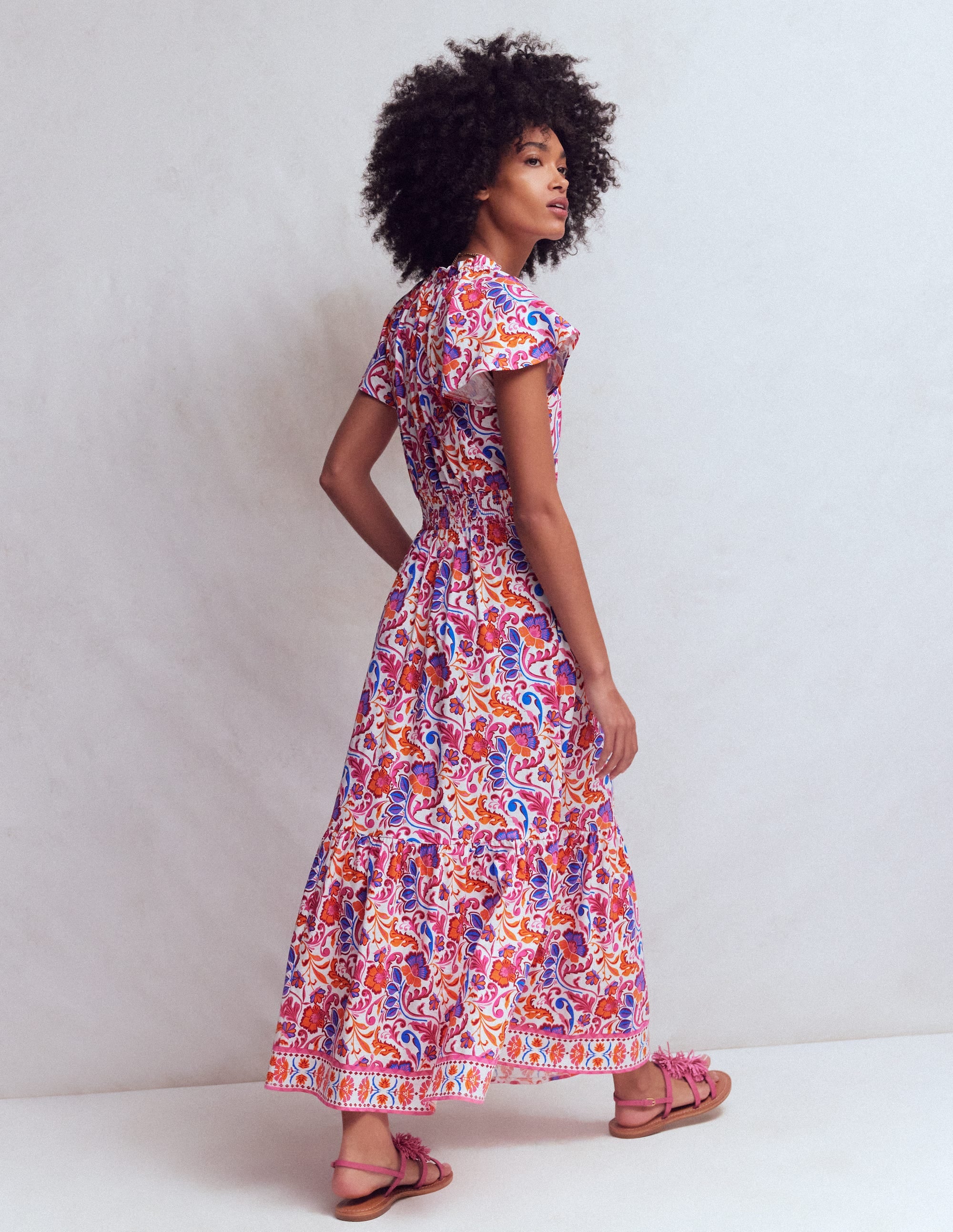 Tala Gestuftes Jersey-Maxikleid-Rosa, Blühende Wiese - Image 3