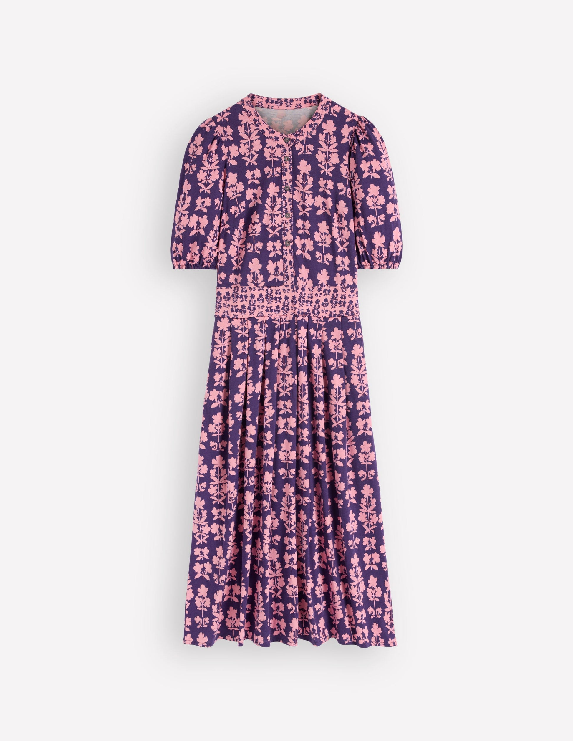 Amber Jersey-Midikleid mit Falten-Calla-Lilie, Blütenhain-6