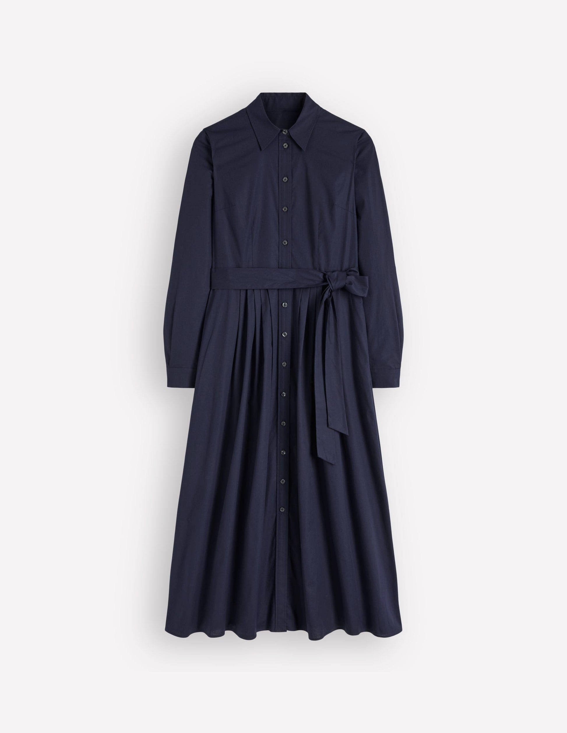 Robe-chemise midi Alexa en coton-Bleu marine-6