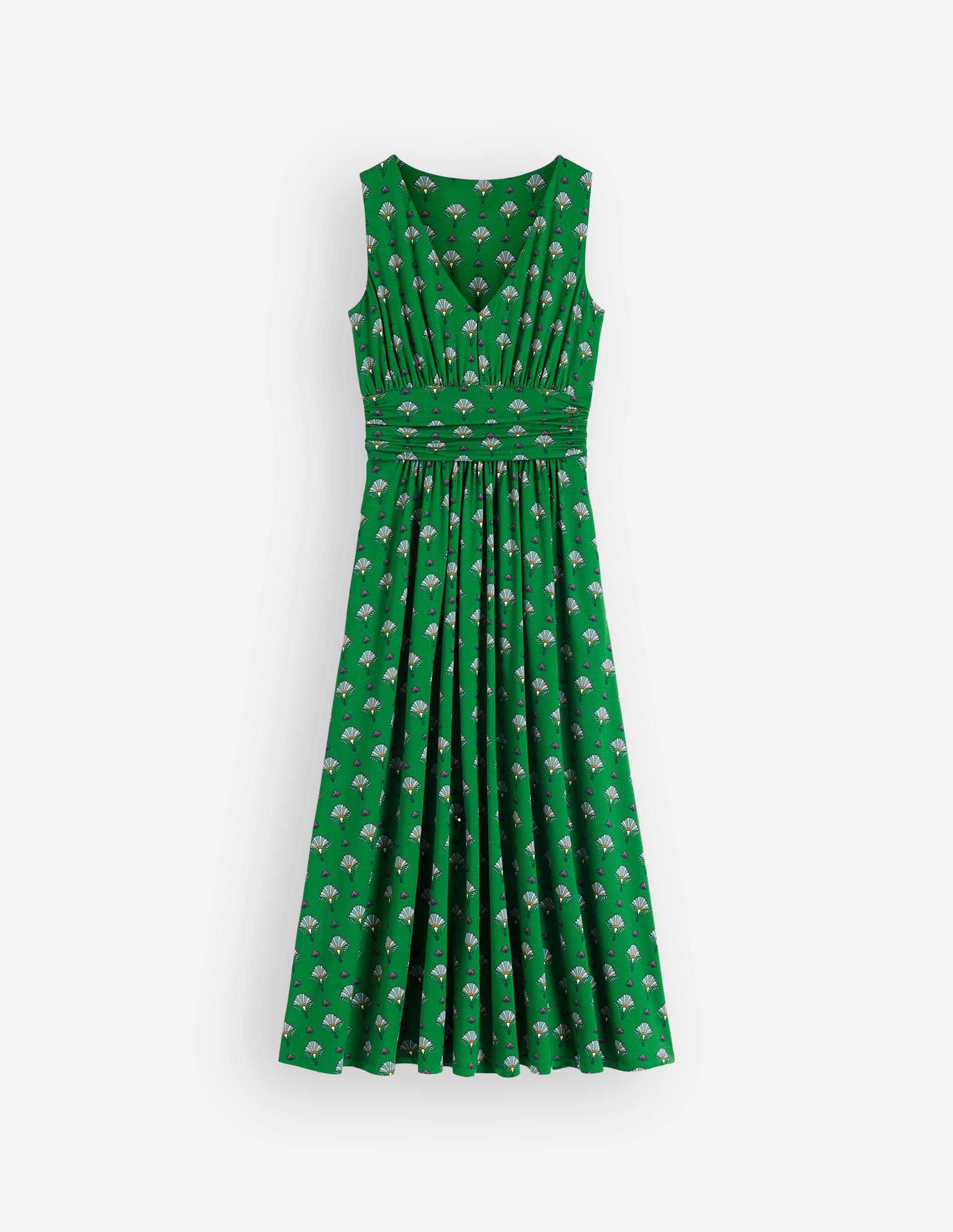 Elodie Jersey-Maxikleid-Grün, Blumenornament - Image 7