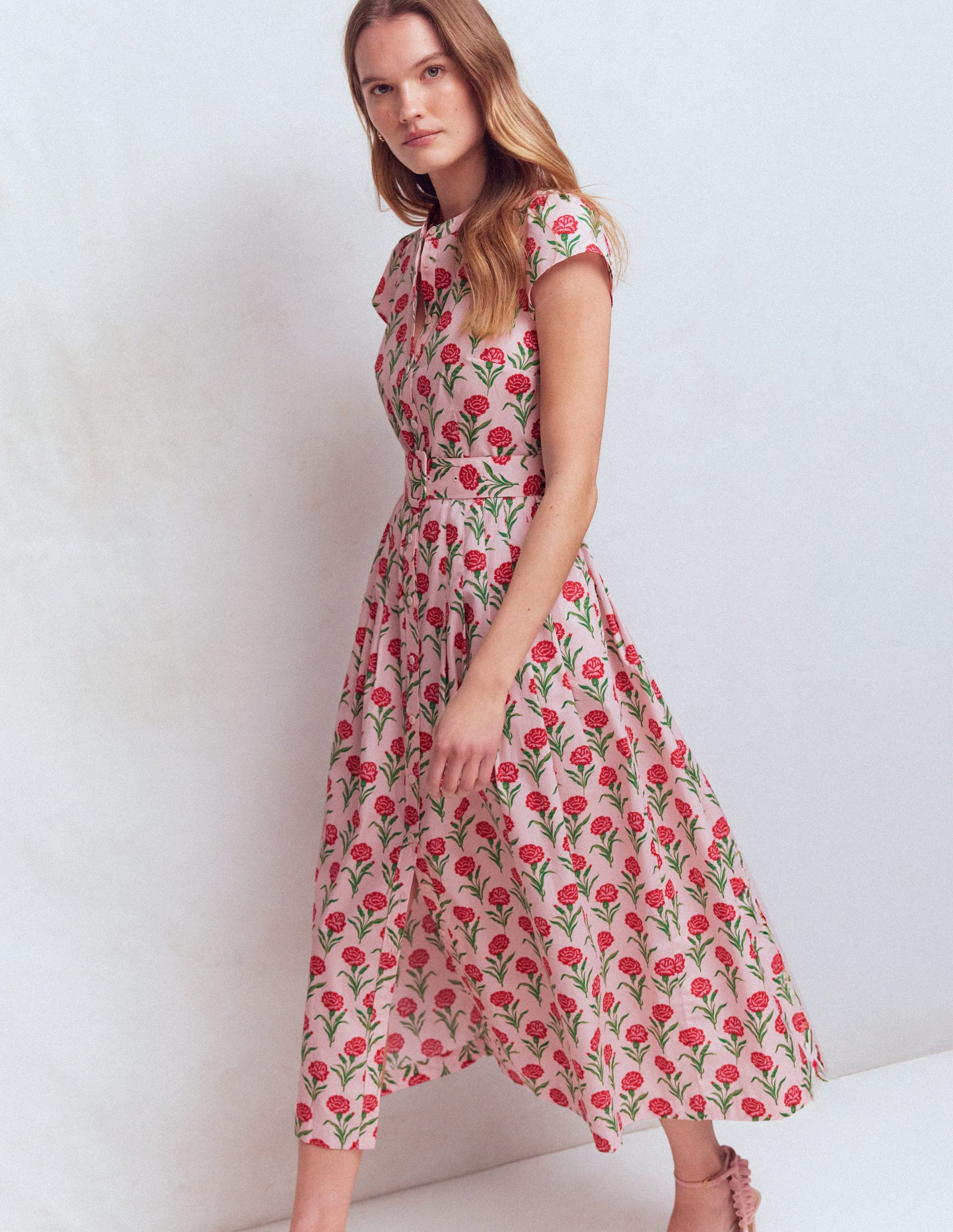 Arabella Maxikleid aus Baumwolle-Rosa Nelkenstiel-6
