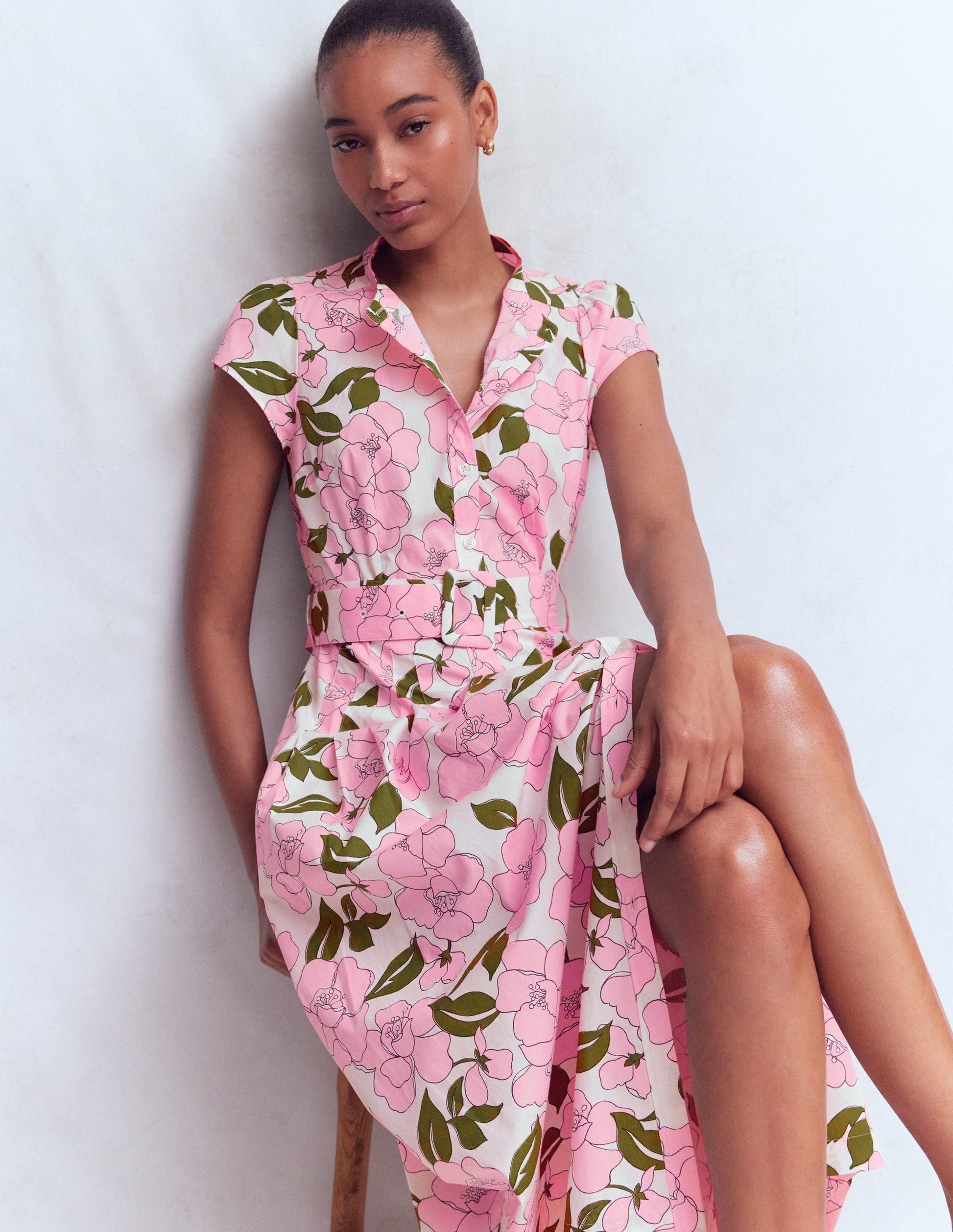 Arabella Maxikleid aus Baumwolle-Rosa Strahlende Blüte-2