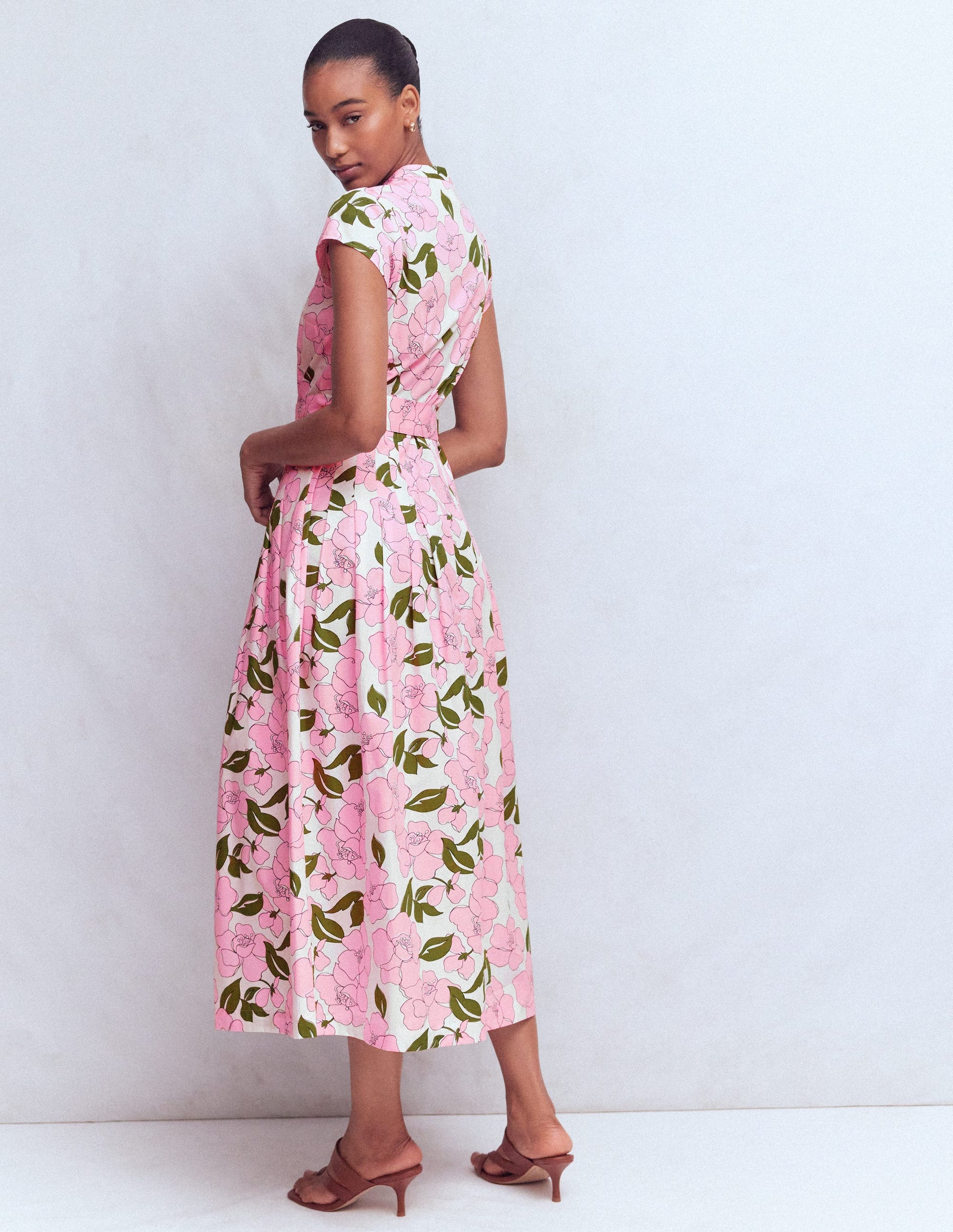 Arabella Maxikleid aus Baumwolle-Rosa Strahlende Blüte-4