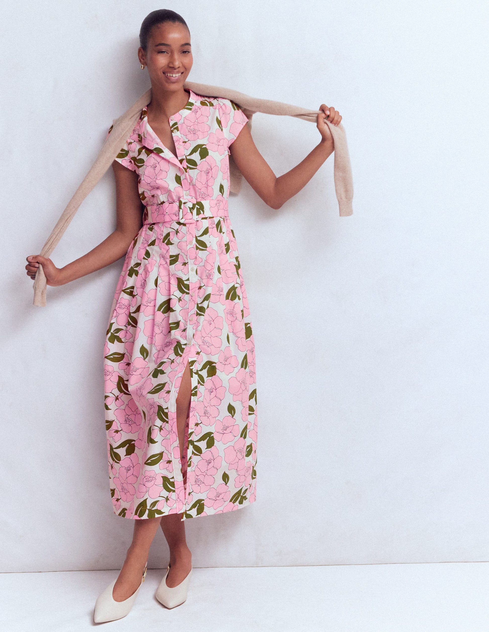Arabella Maxikleid aus Baumwolle-Rosa Strahlende Blüte-7
