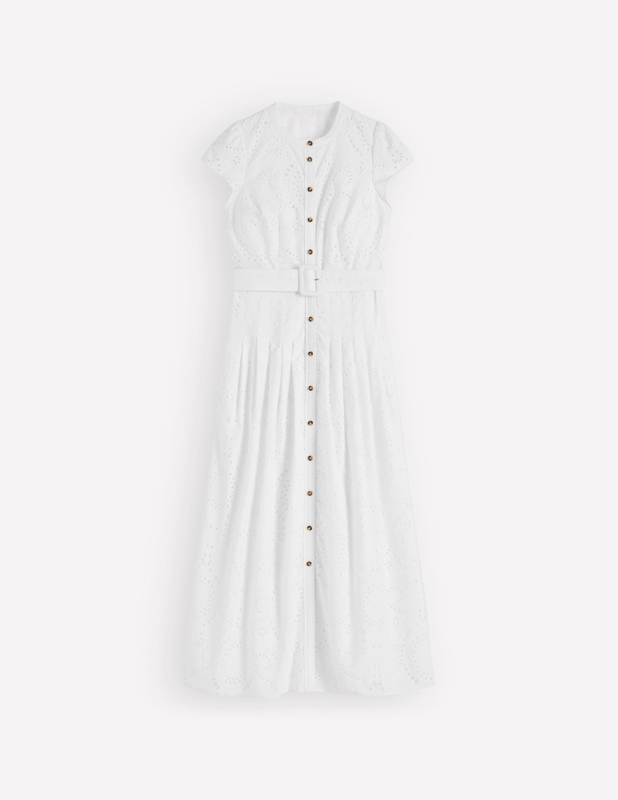 Robe longue Arabella en coton-Blanc - Image 6
