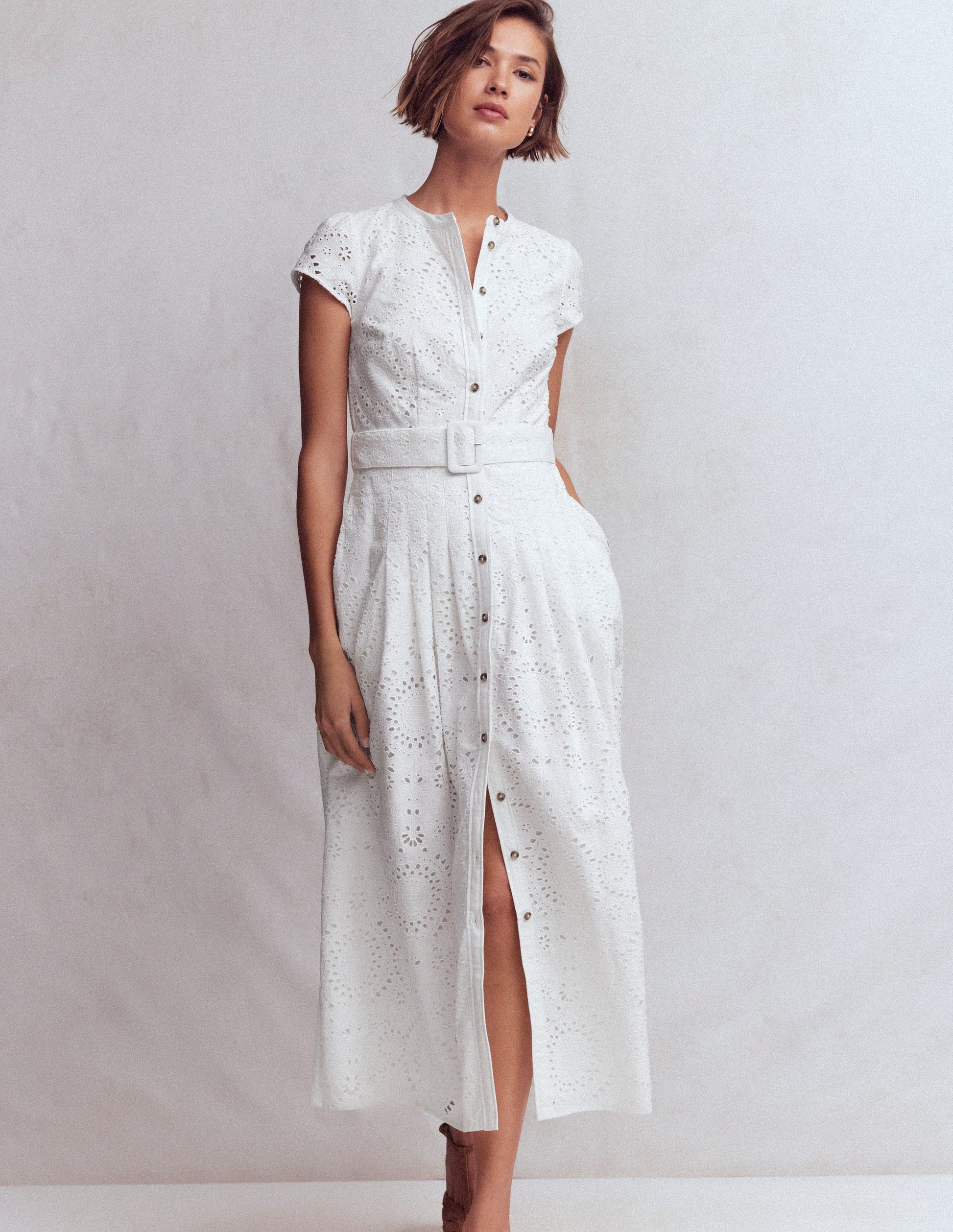 Arabella Maxikleid aus Baumwolle-Weiß-4
