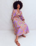 Robe Florence en lin mélangé-Motif Enchanting Bouquet multi