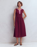 May Jersey-Midikleid-Dunkelviolett