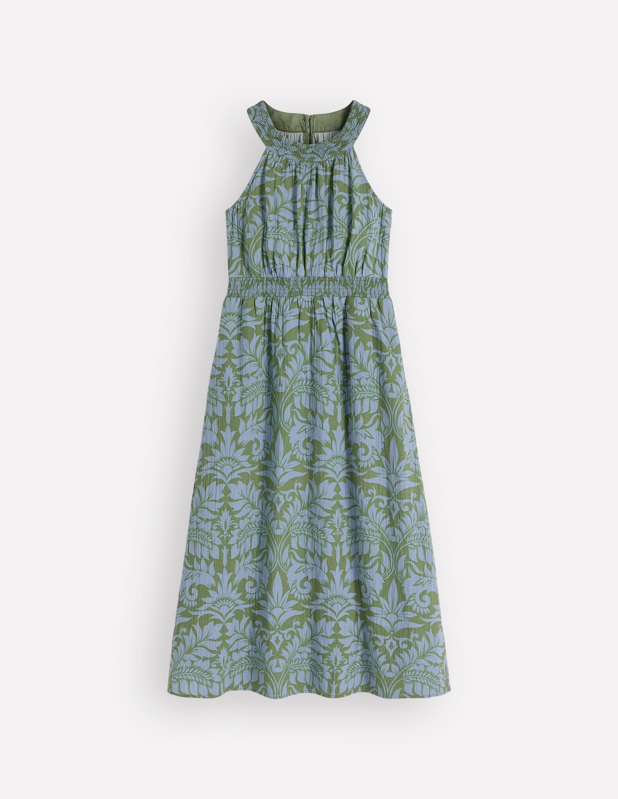 Daphne Doppeltuch-Kleid-Grün Blütenpracht - Image 6
