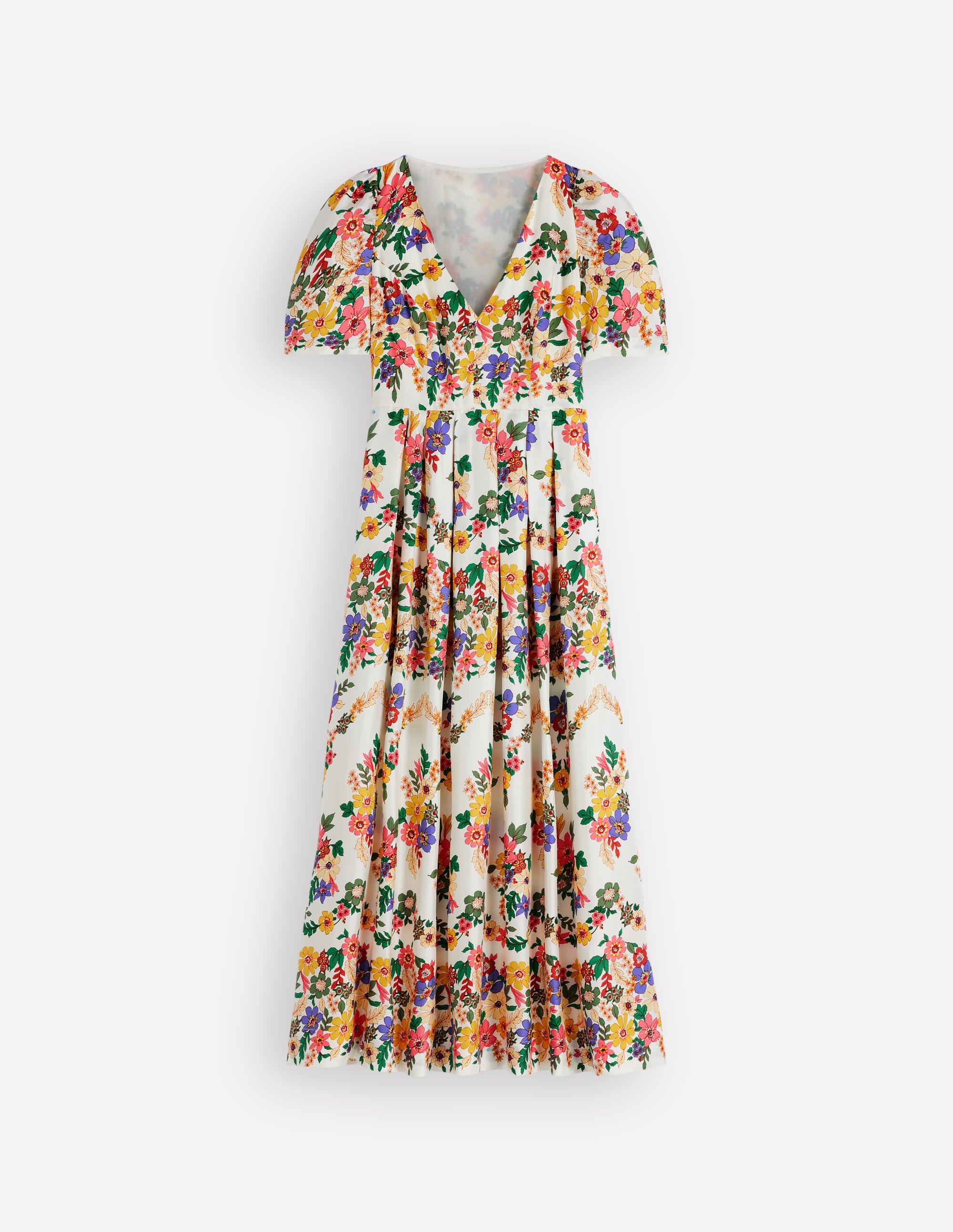 Robe plissée à col V-Motif Meadow Flowers multi - Image 7