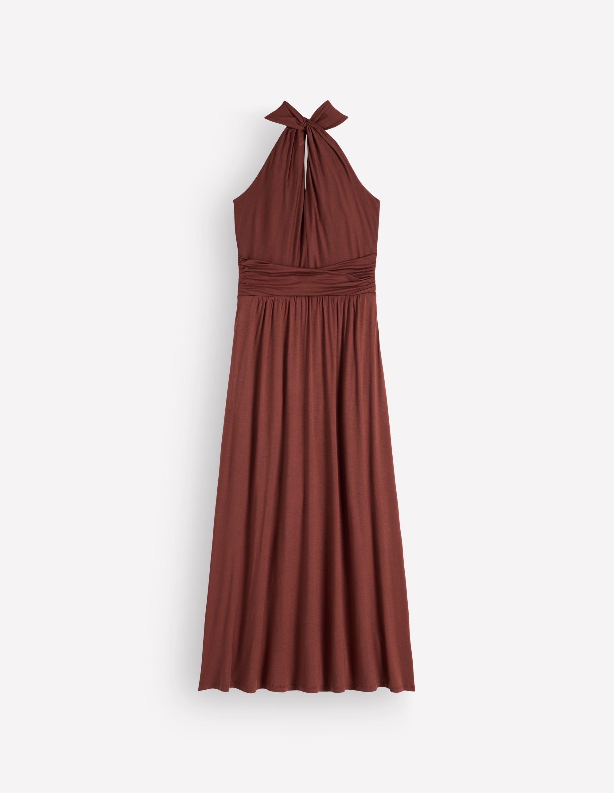 Sydney Jerseykleid mit gedrehtem Ausschnitt-Bitterschokolade - Image 7