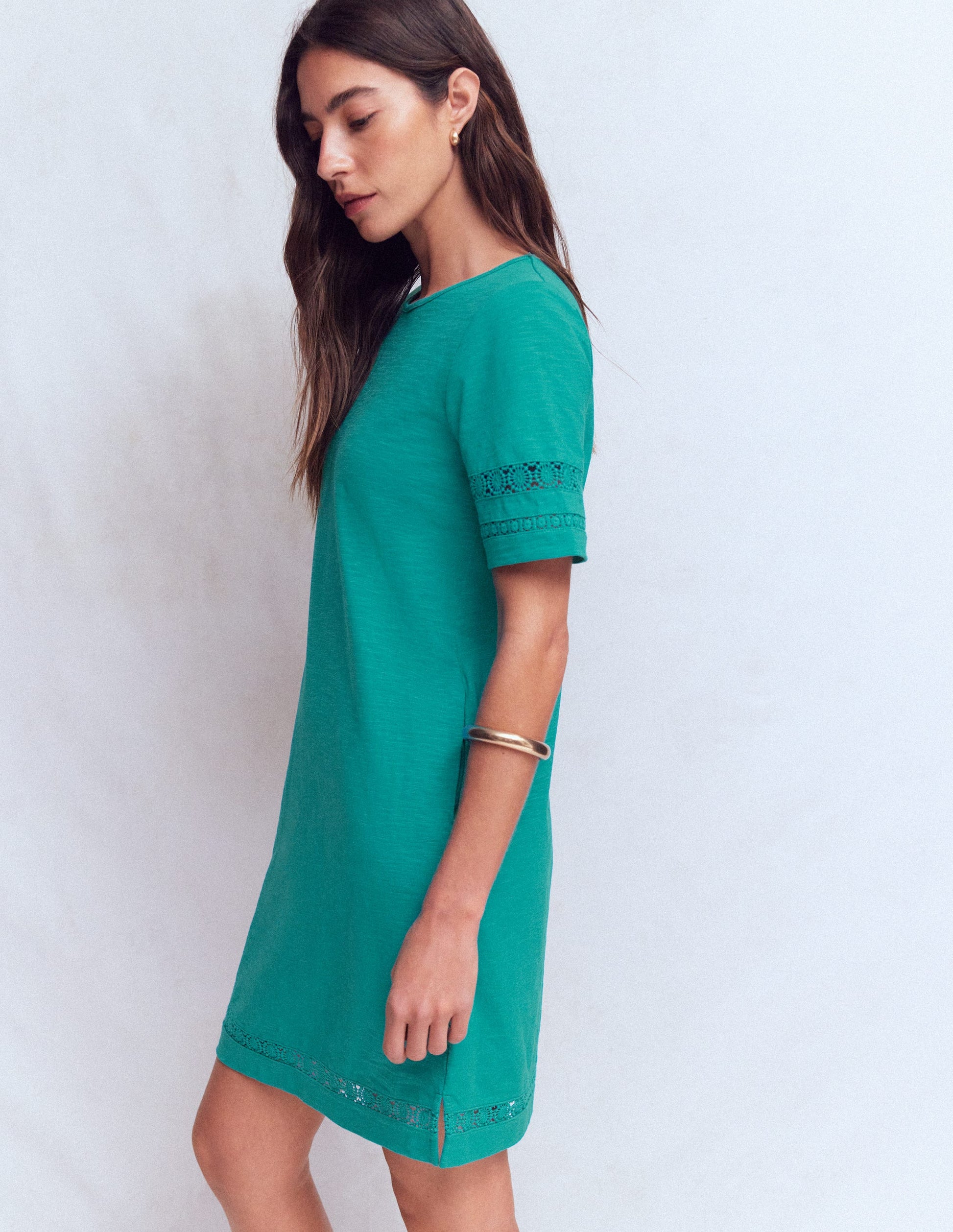 Hattie T-Shirt-Kleid aus Jersey-Glasurblau-2