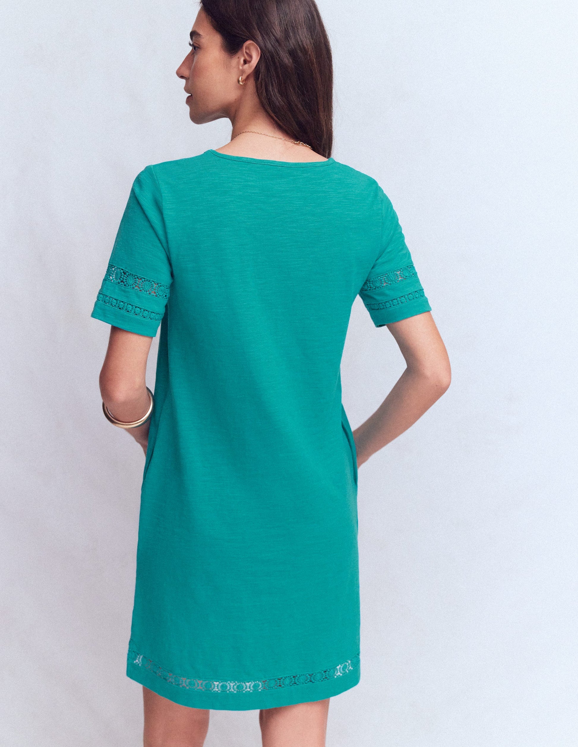Hattie T-Shirt-Kleid aus Jersey-Glasurblau-4