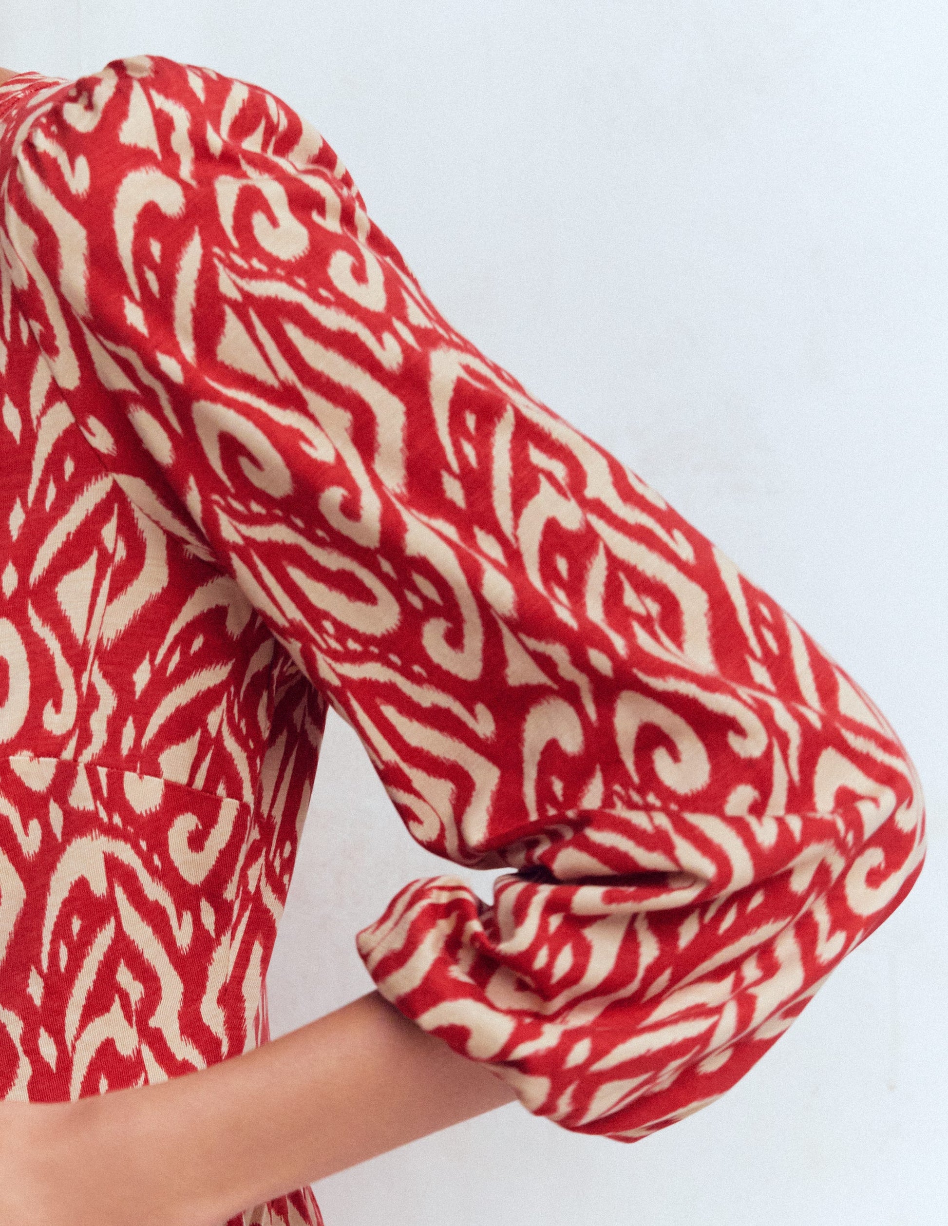 Cathy Notch Neck Jersey Dress-Merida Red, Ikat | Boden EU