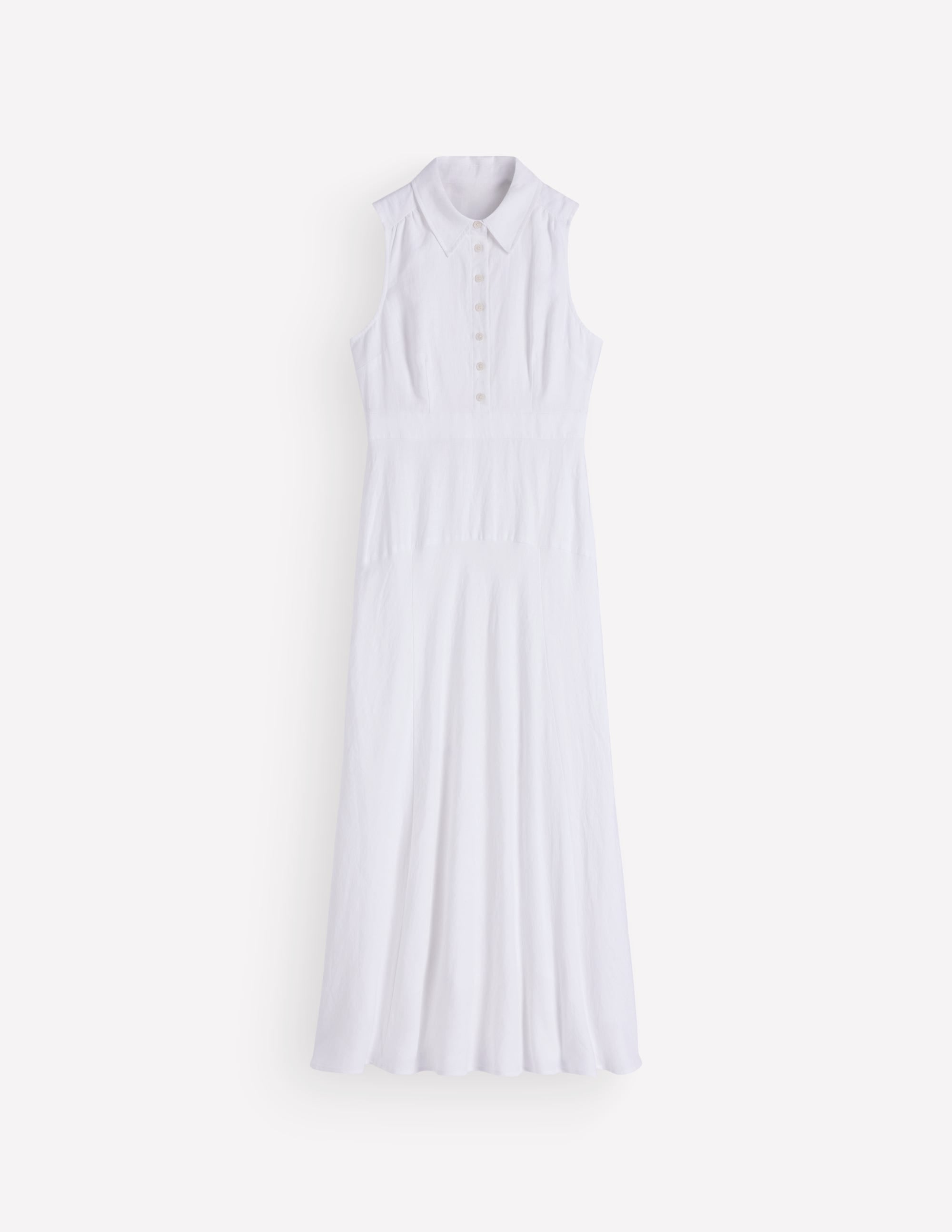 Erma Leinenkleid mit tiefer Taille-Weiß - Image 7