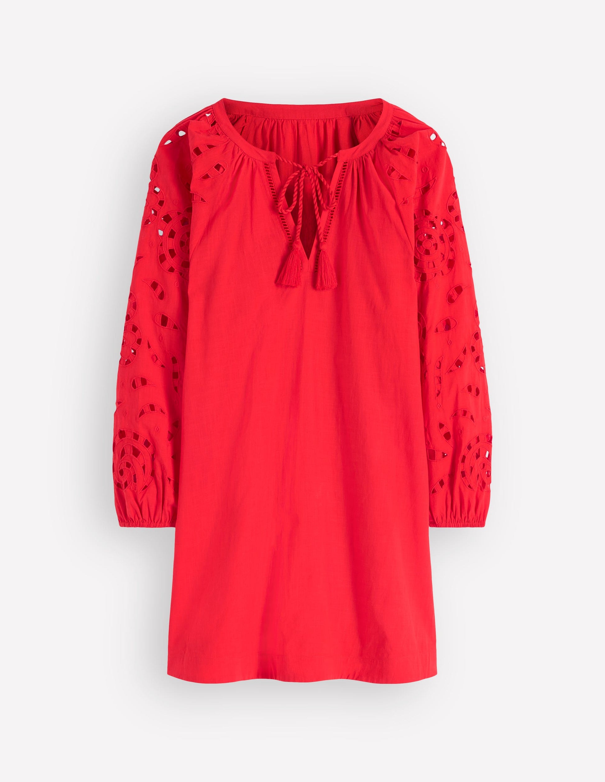 Kaftan mit bestickten Ärmeln-Rot Stickerei-8