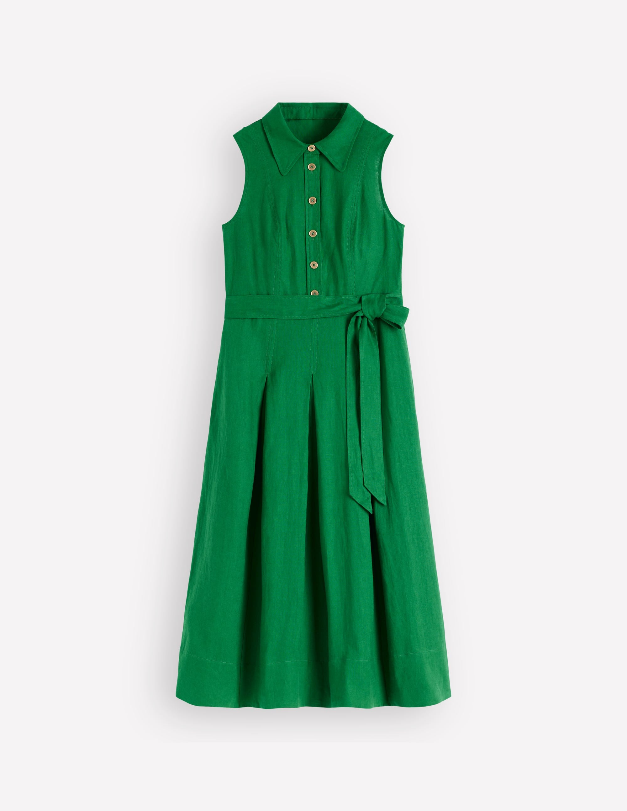 Belinda Hemdblusenkleid aus Leinen-Frisches Grün - Image 6