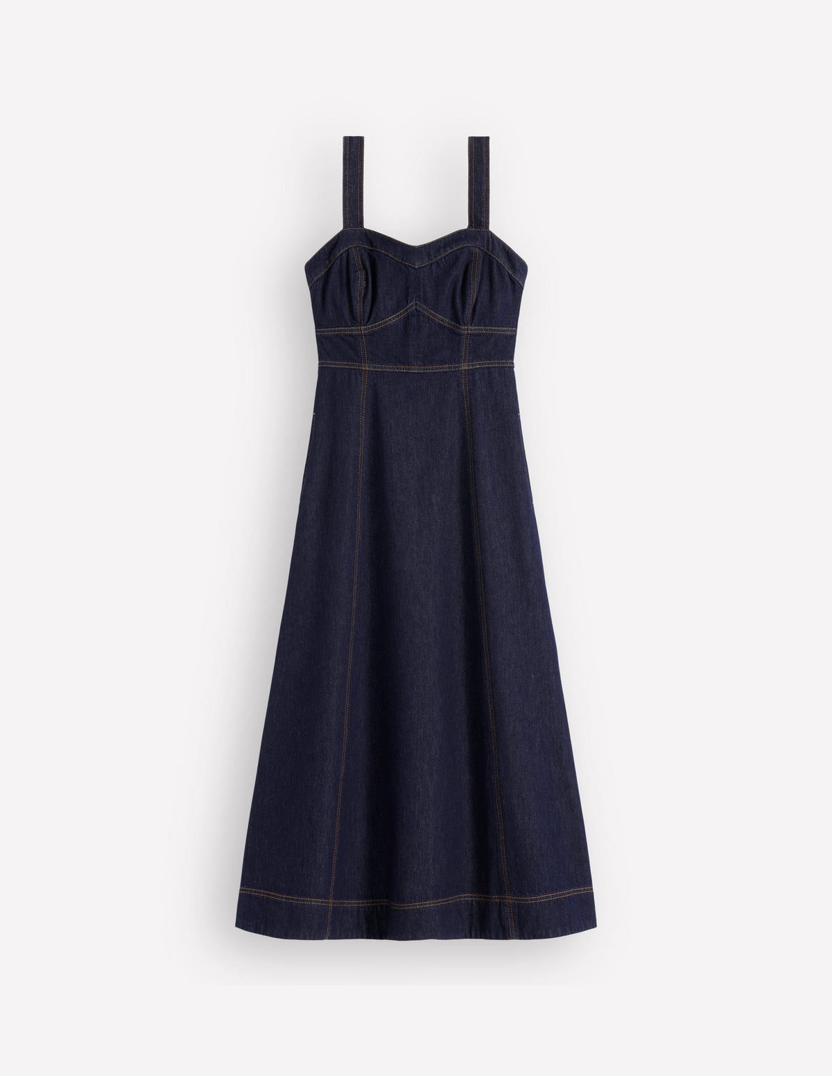 Jeanskleid mit Einsätzen am Oberteil-Indigo - Image 7