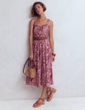 Jerseykleid mit tiefem Rundhalsausschnitt-Rosa, Verwunschenes Paisleymuster