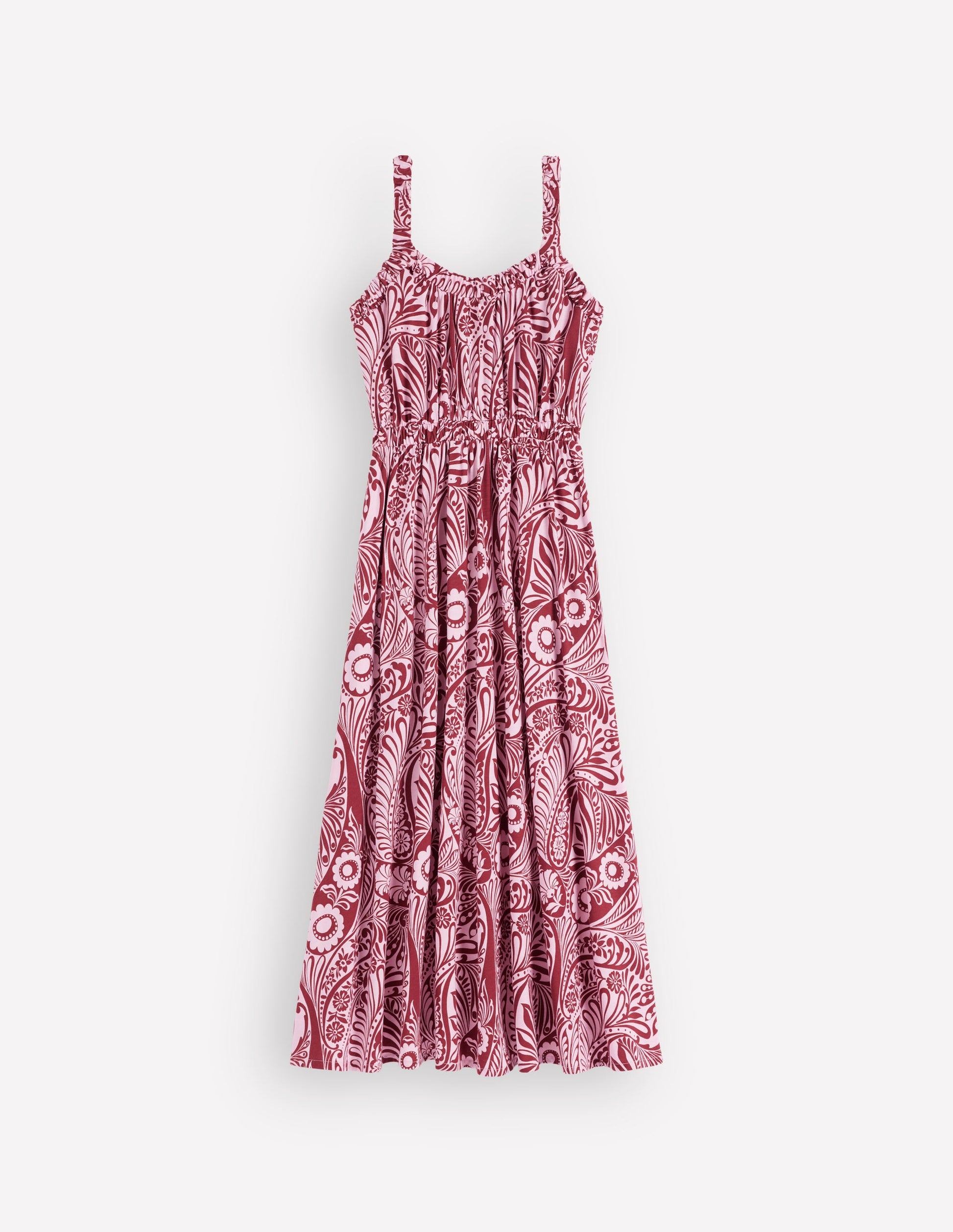 Jerseykleid mit tiefem Rundhalsausschnitt-Rosa, Verwunschenes Paisleymuster-6