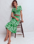 Naomi Jersey Midi Dress-Emerald, Flourishing Meadow