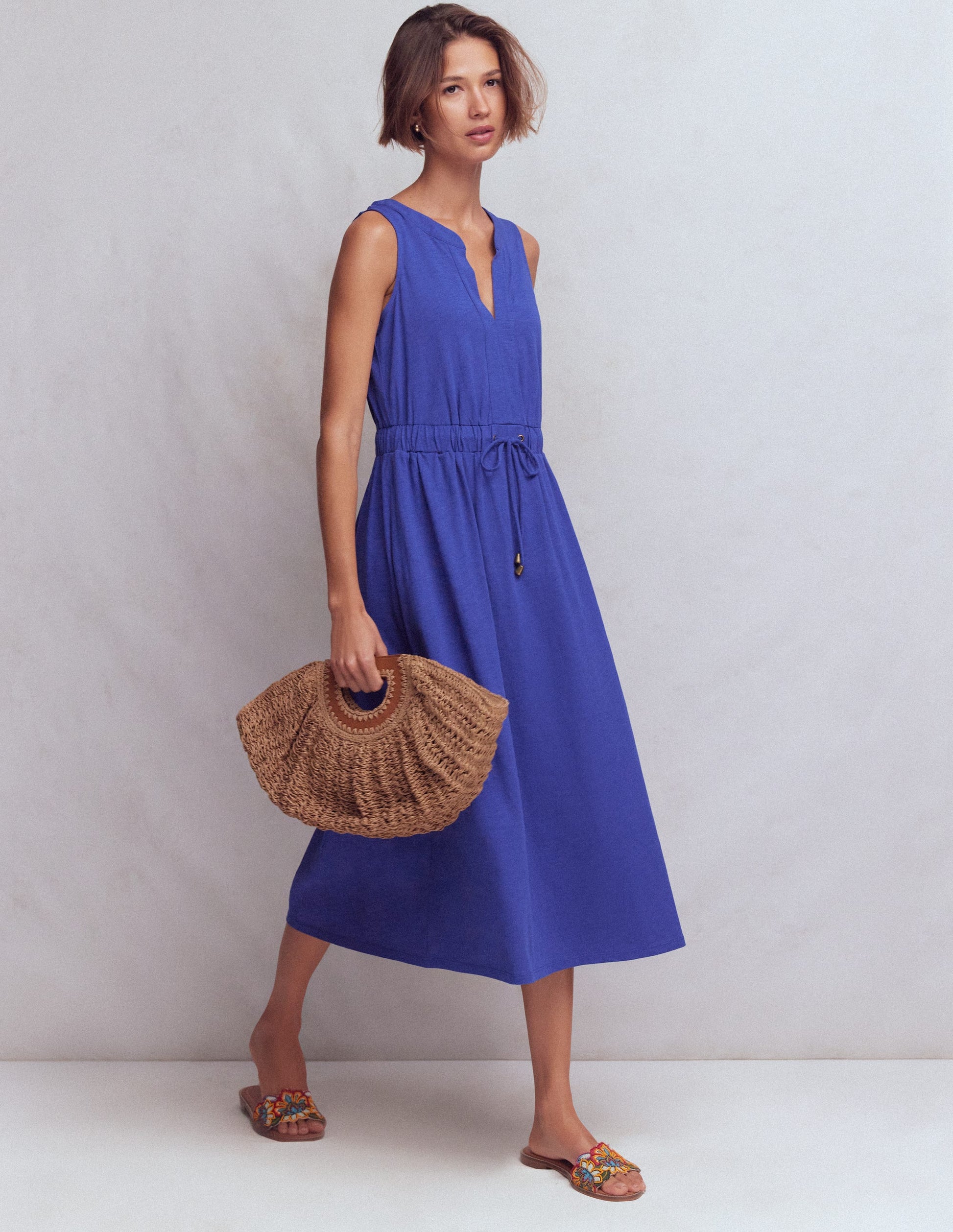 Delphine Jersey-Midikleid-Saphirblau-6