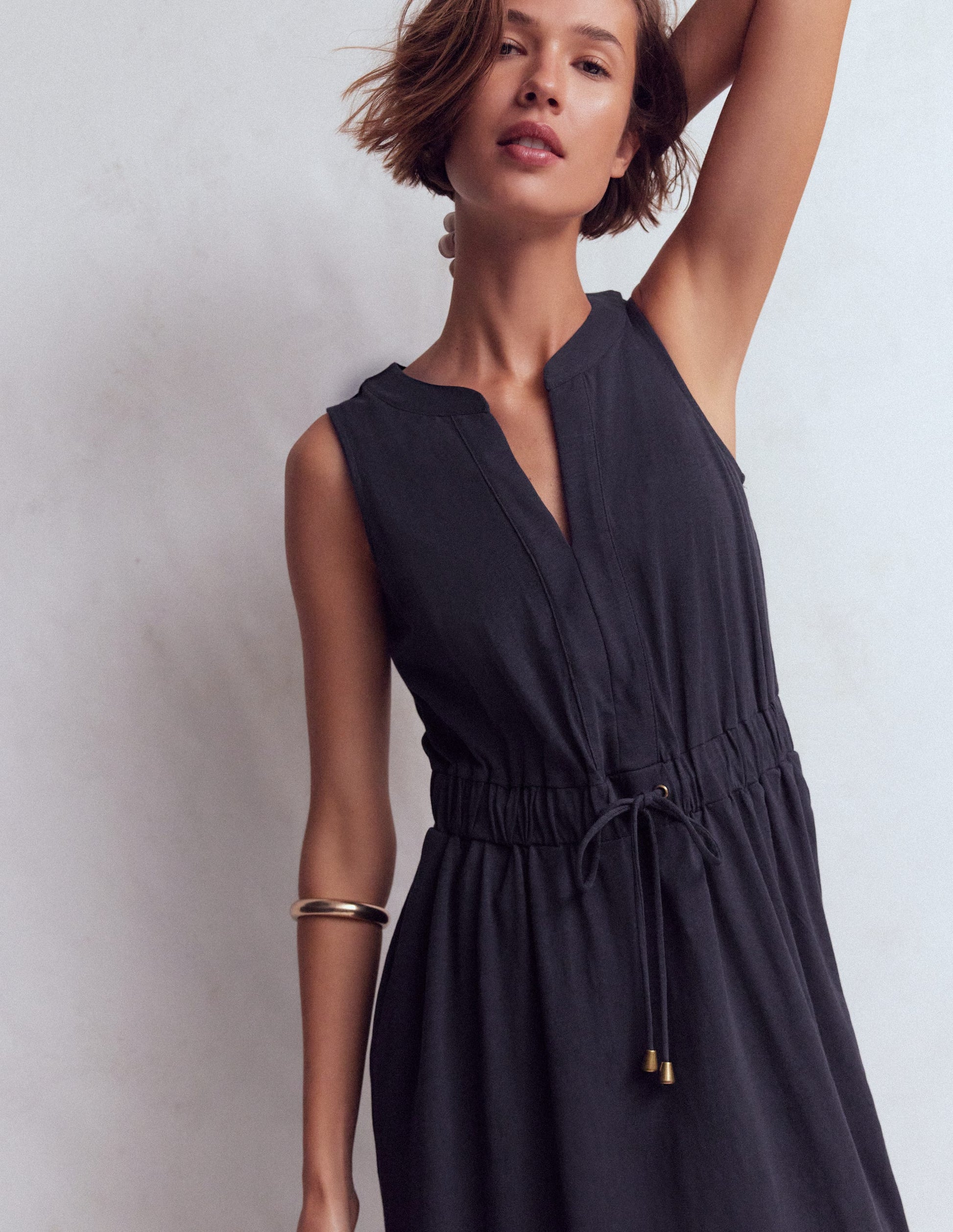 Delphine Jersey-Midikleid-Marineblau-2