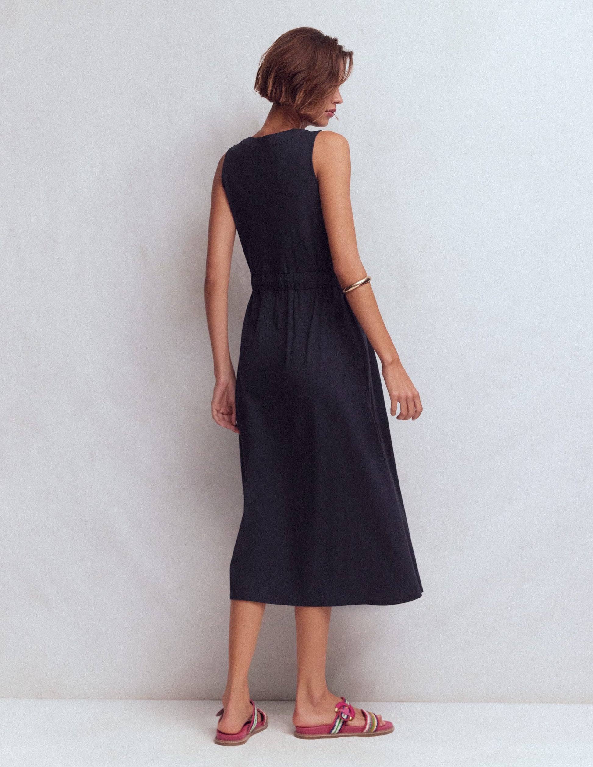 Delphine Jersey-Midikleid-Marineblau-3