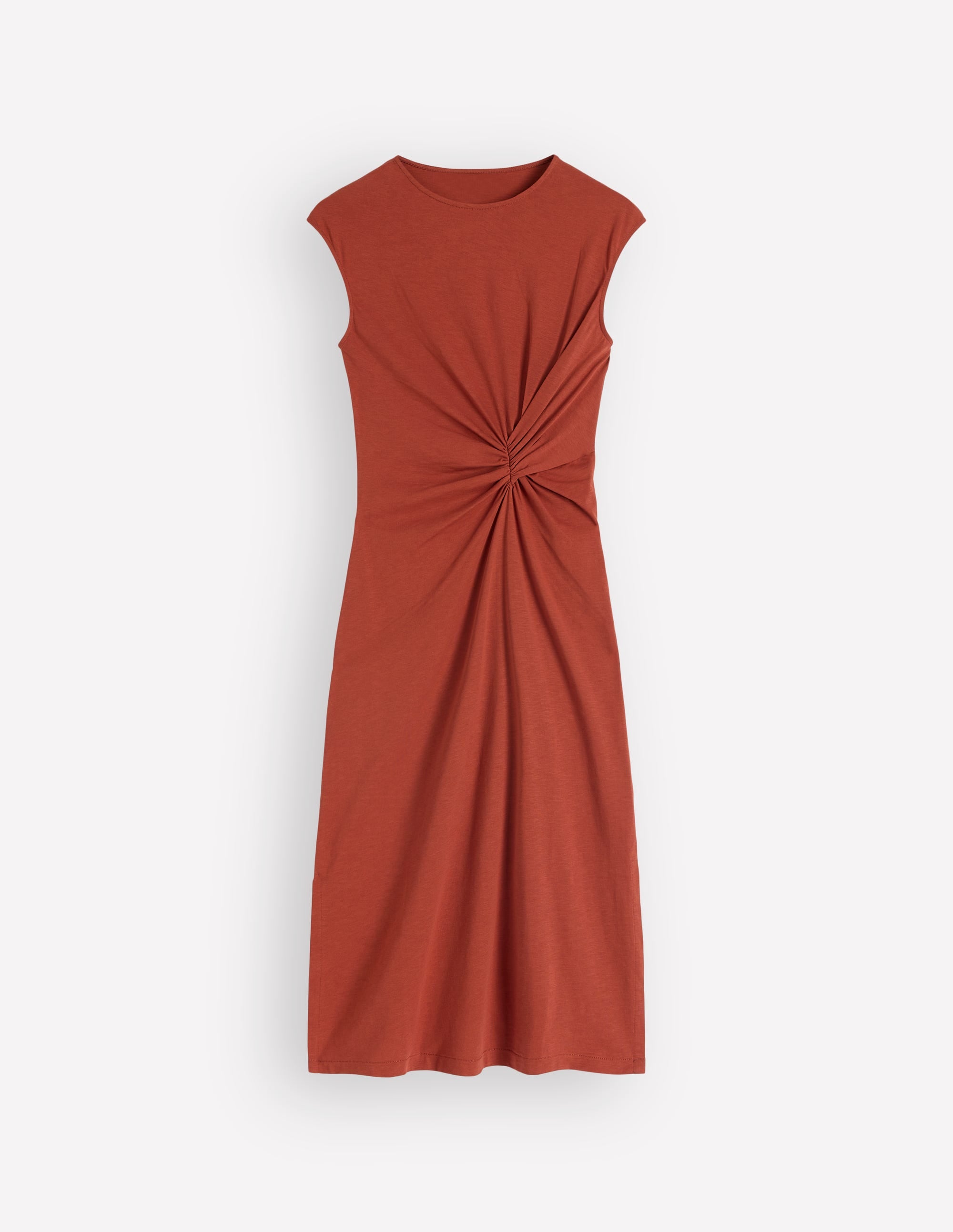 Delilah Midikleid mit Twistdetail-Braun-Orange - Image 5