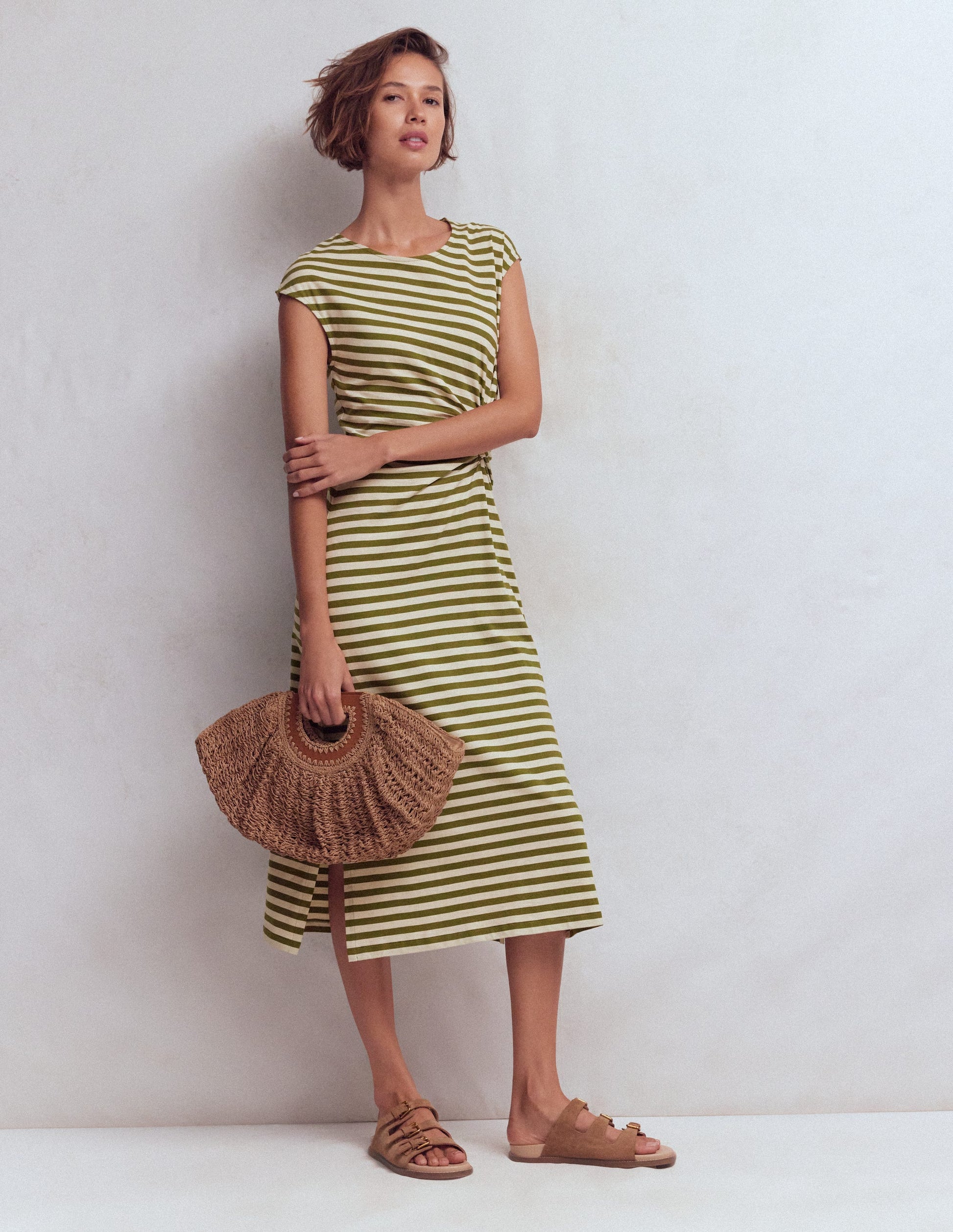 Delilah Midikleid mit Twistdetail-Bunt-5
