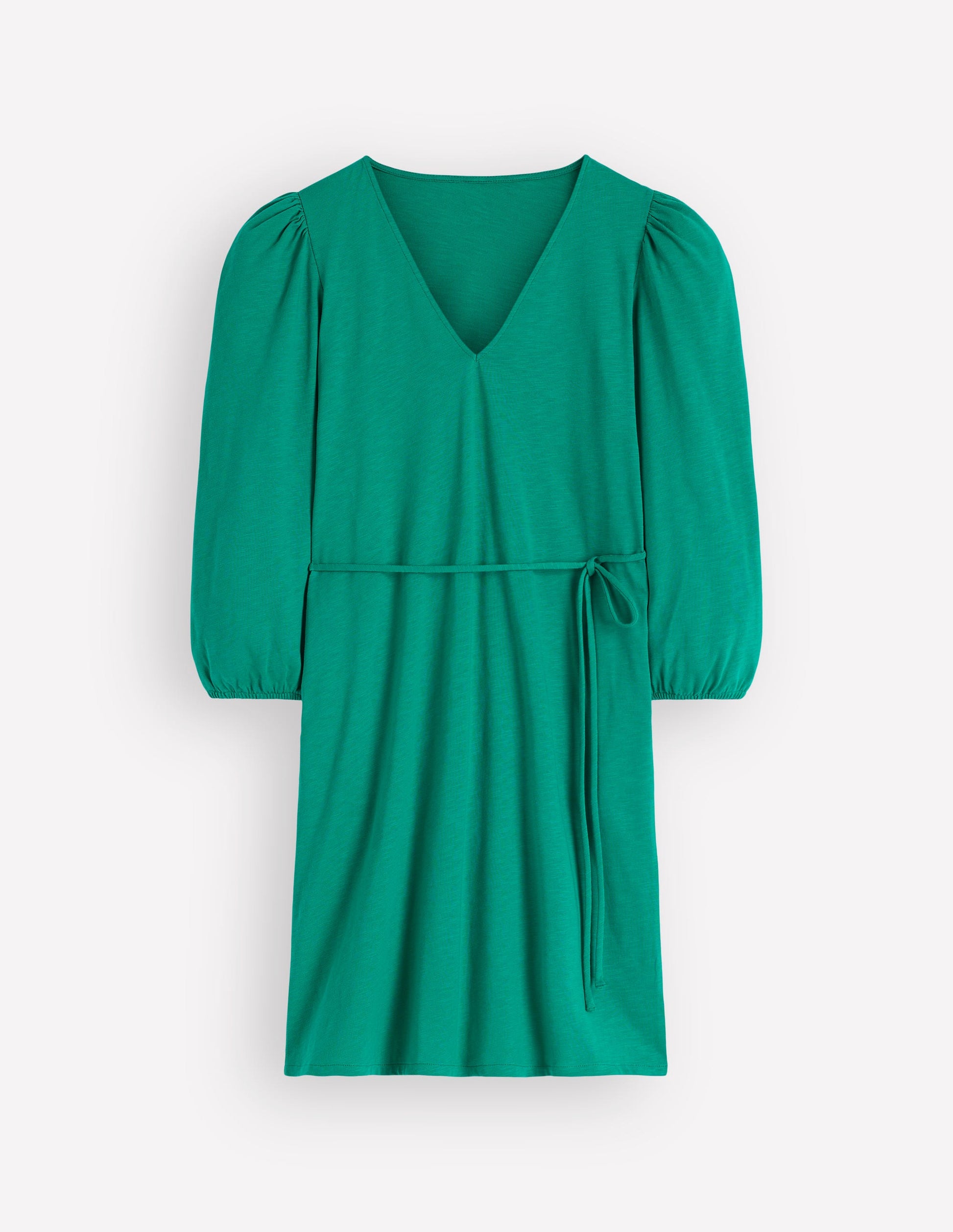 Robe Cary col V en jersey-Bleu sarcelle profond-7