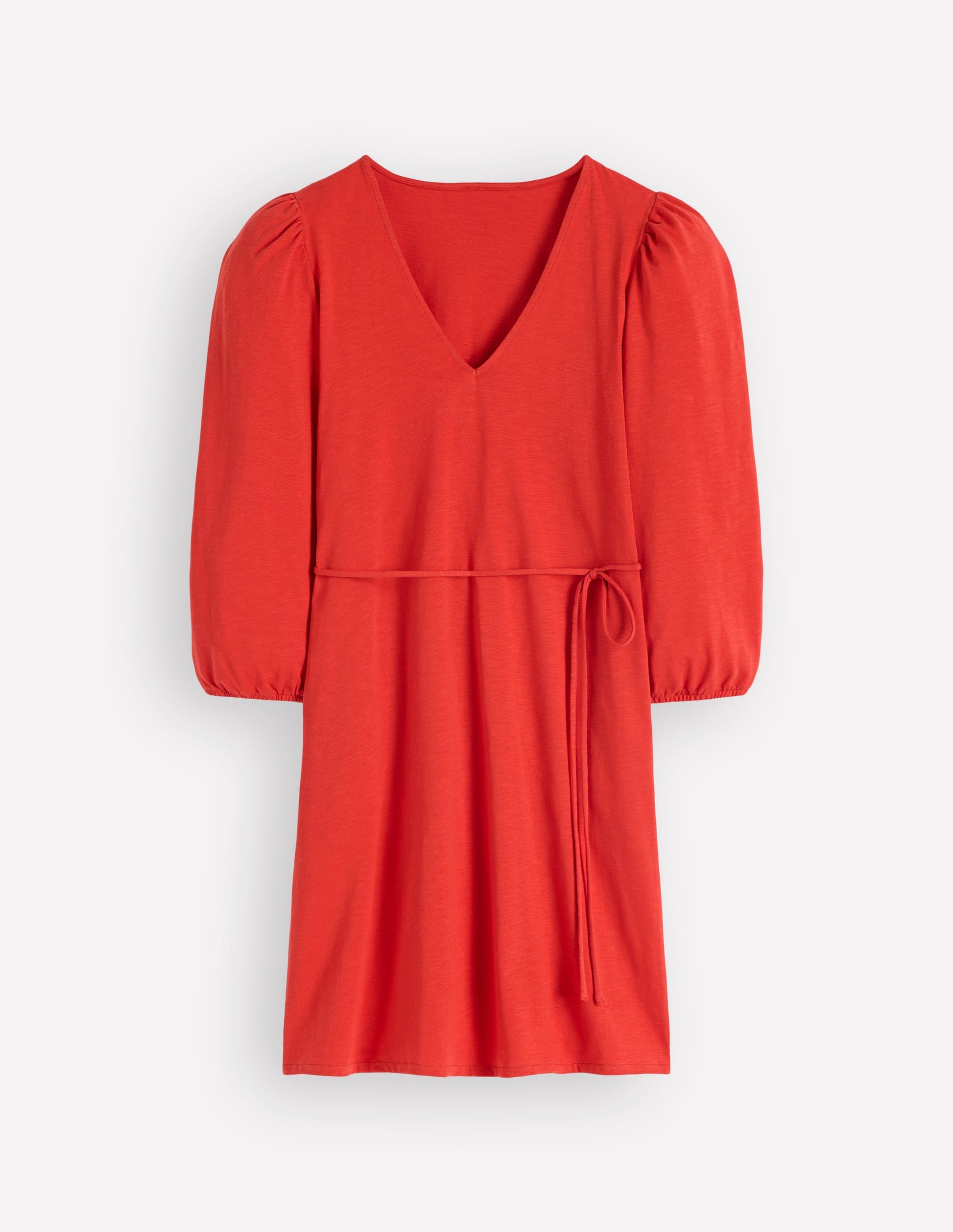 Cary Jerseykleid mit V-Ausschnitt-Blutorange-5