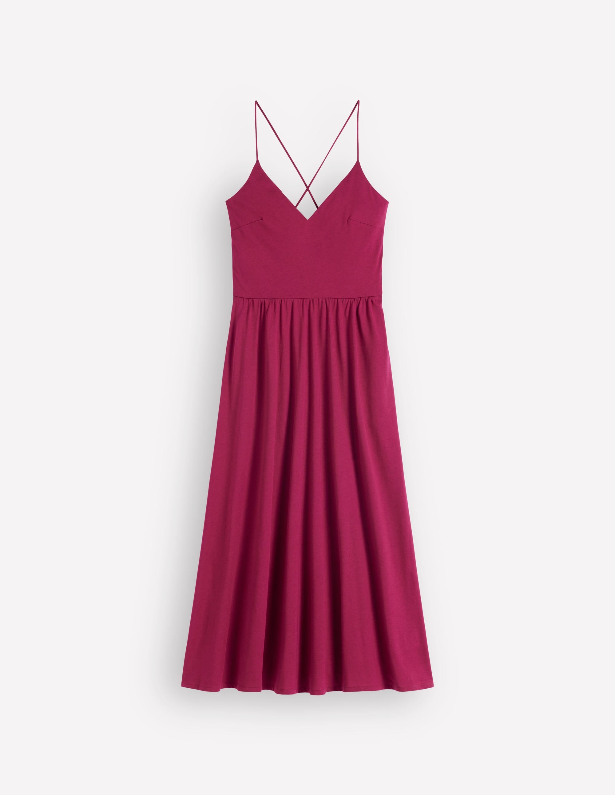 Jerseykleid mit gekreuzten Rückenträgern-Rübenrot - Image 6