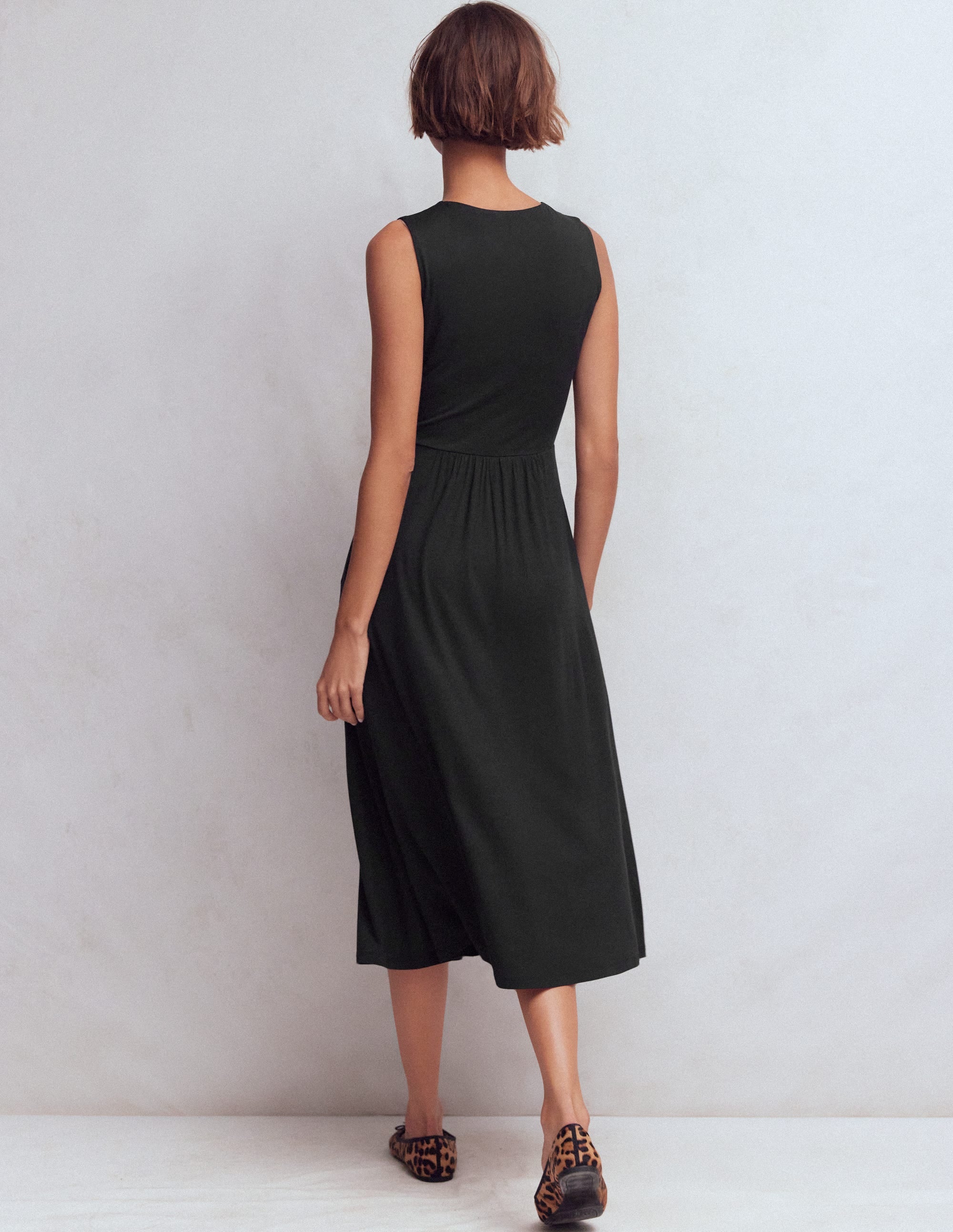 Zara Jerseykleid mit überkreuzter Taille-Schwarz - Image 3