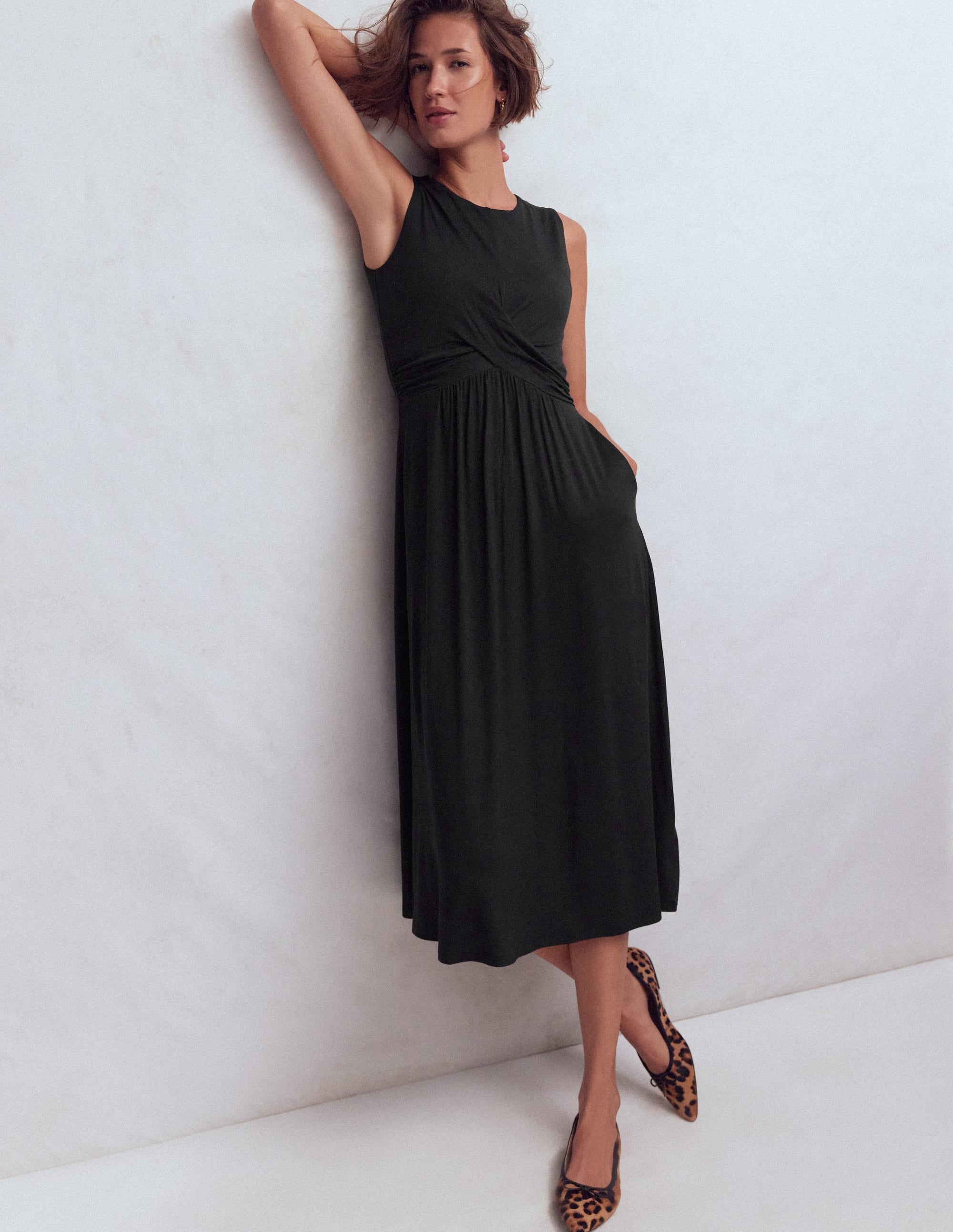 Zara Jerseykleid mit überkreuzter Taille-Schwarz - Image 4
