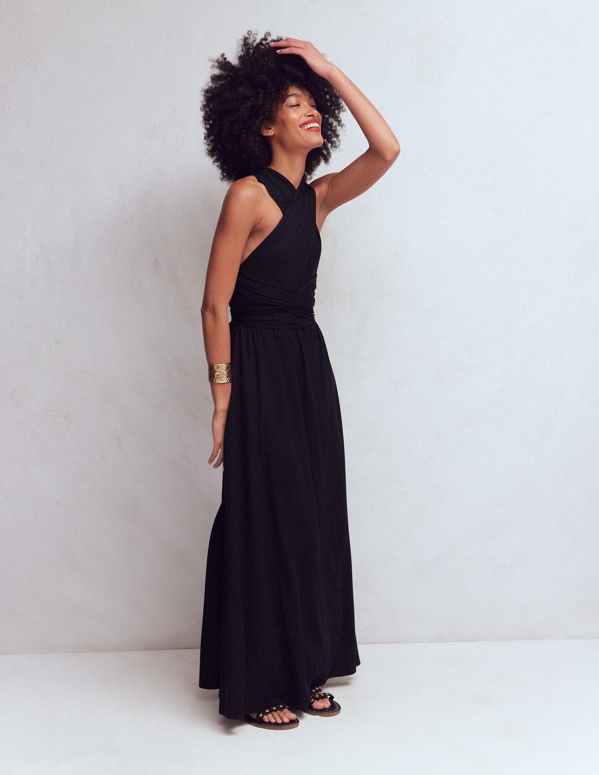 Multiway-Maxikleid aus Jersey-Schwarz-1