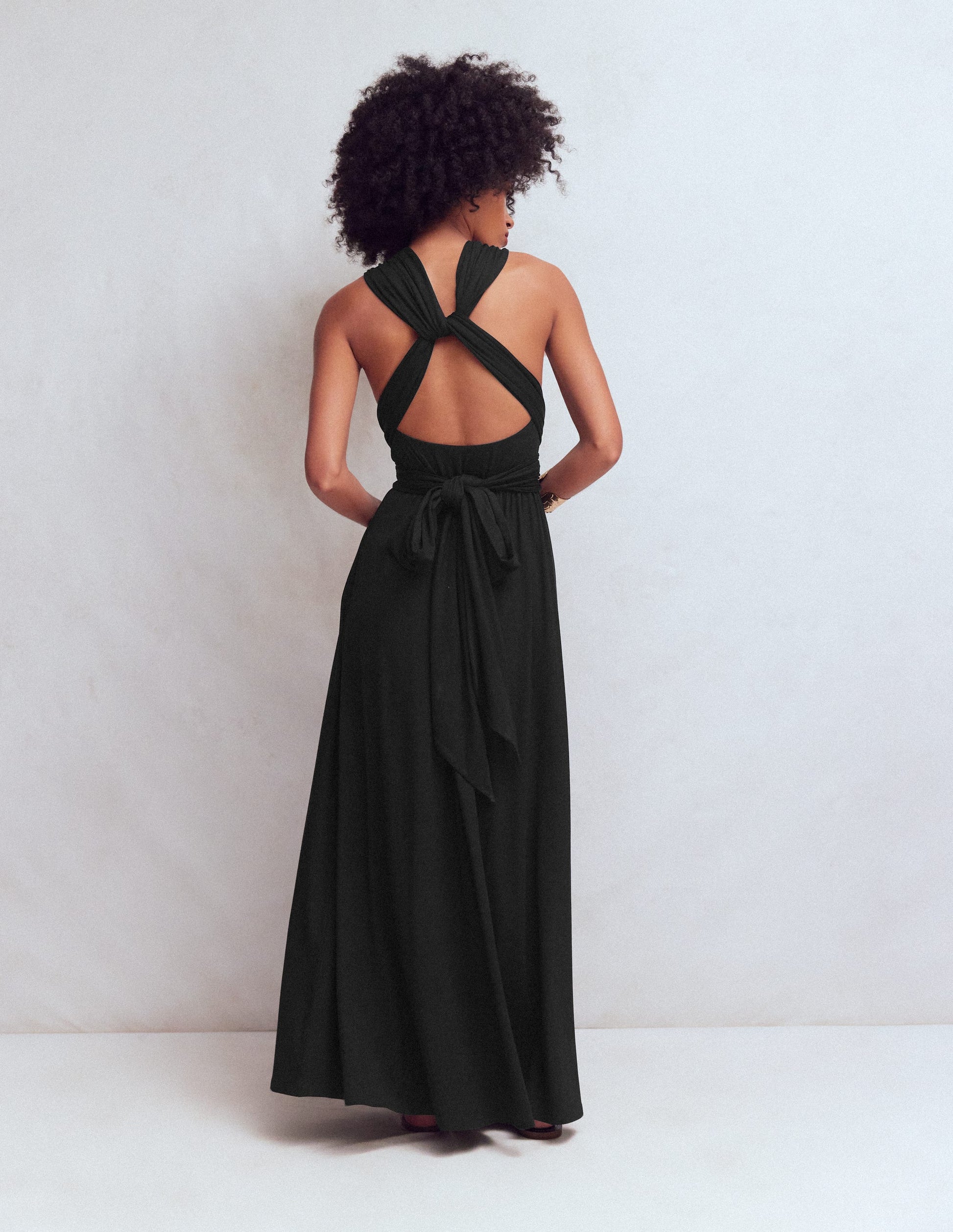 Multiway-Maxikleid aus Jersey-Schwarz-3