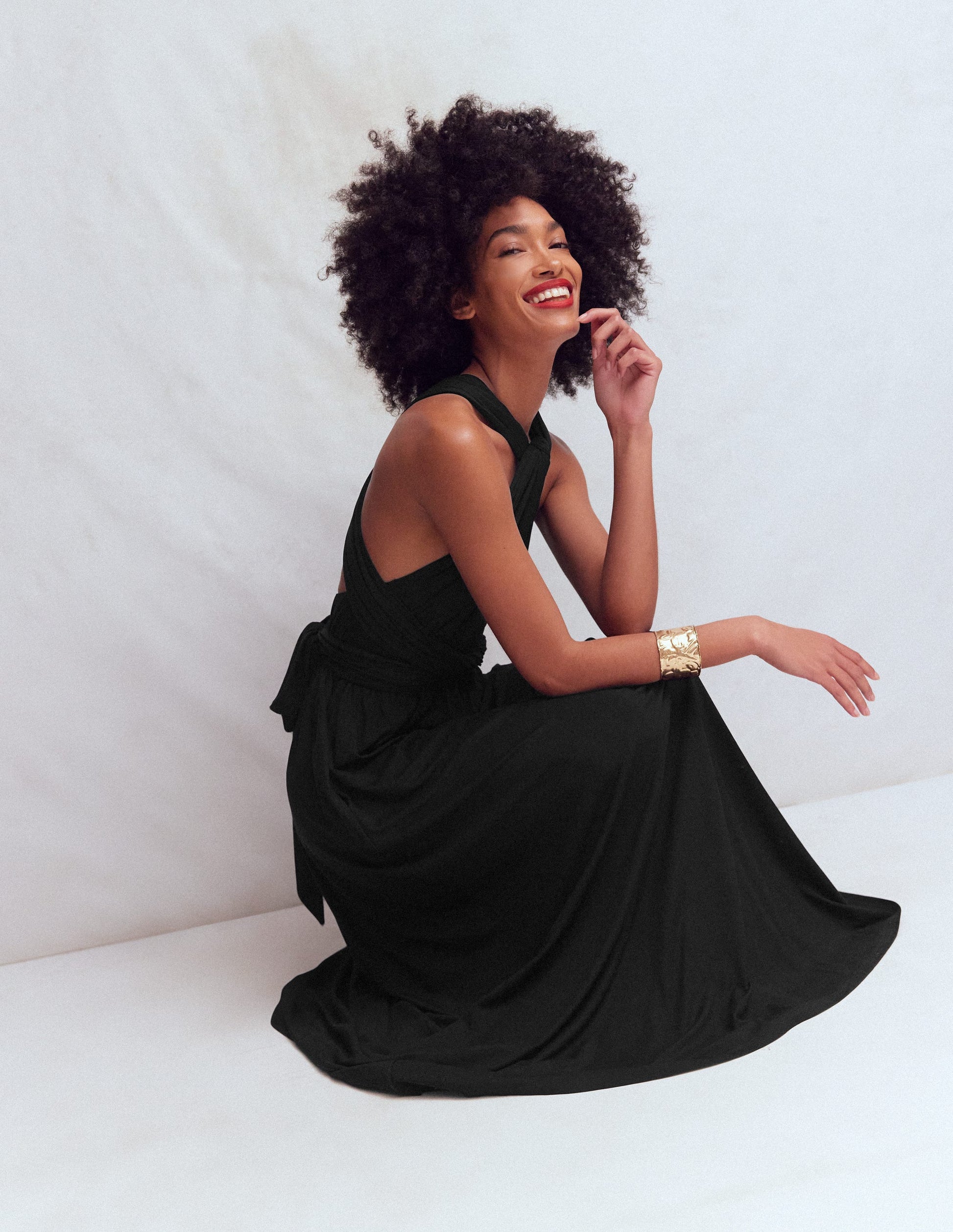 Multiway-Maxikleid aus Jersey-Schwarz-6