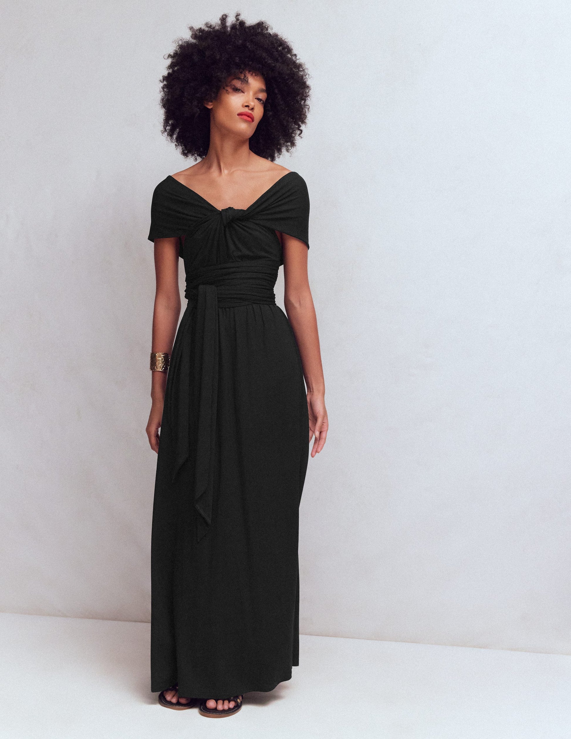 Multiway-Maxikleid aus Jersey-Schwarz-7