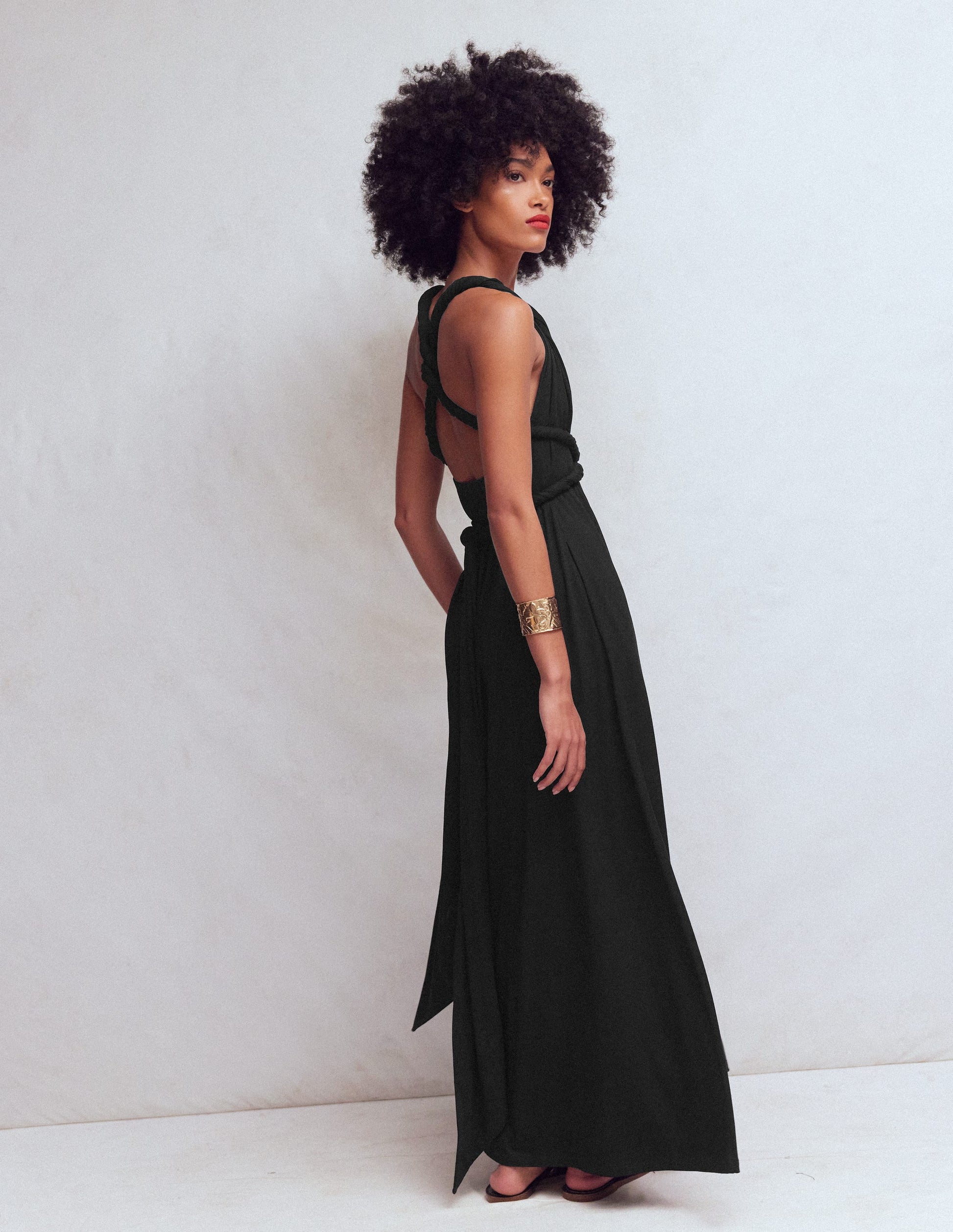 Multiway-Maxikleid aus Jersey-Schwarz-8