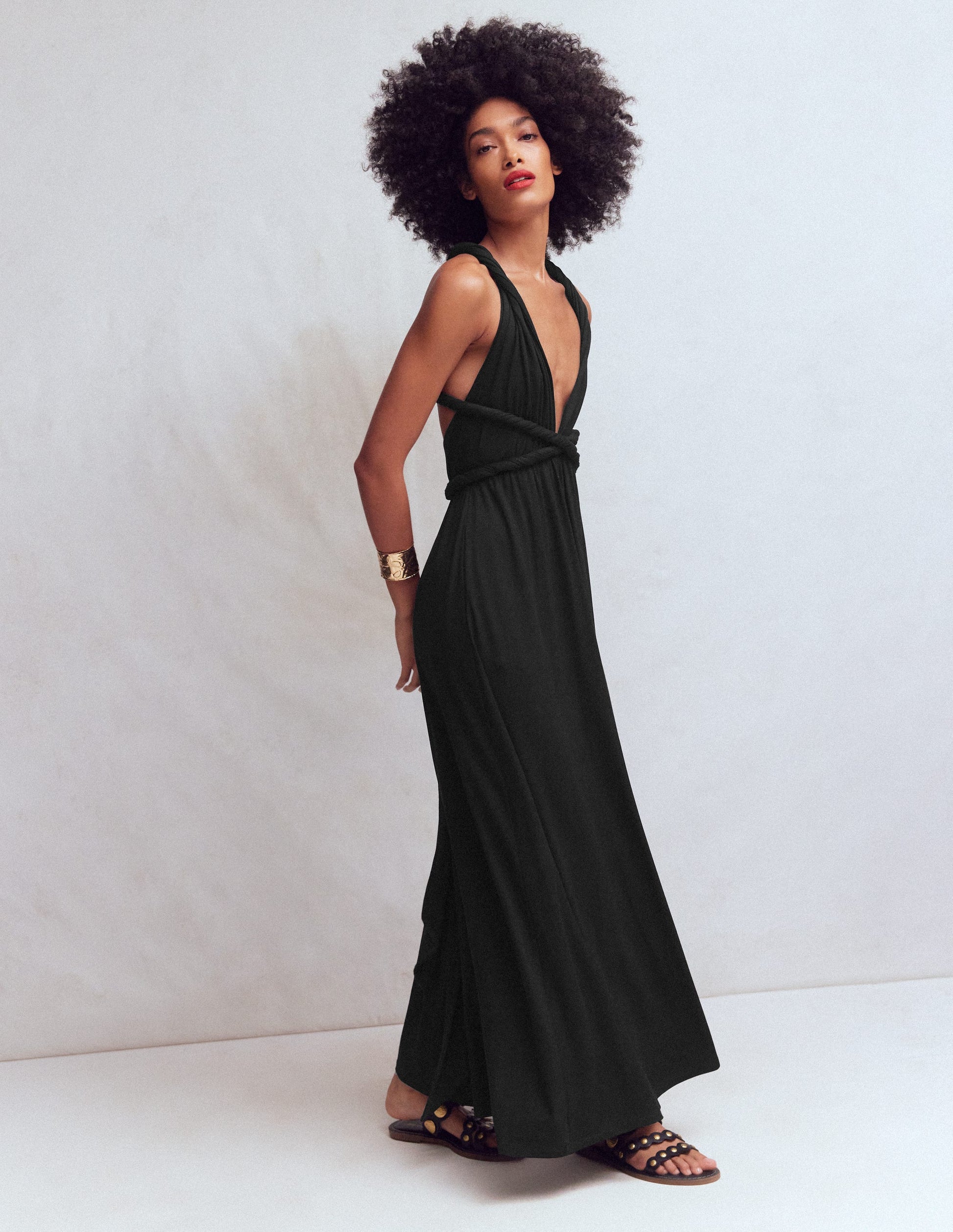 Multiway-Maxikleid aus Jersey-Schwarz-9