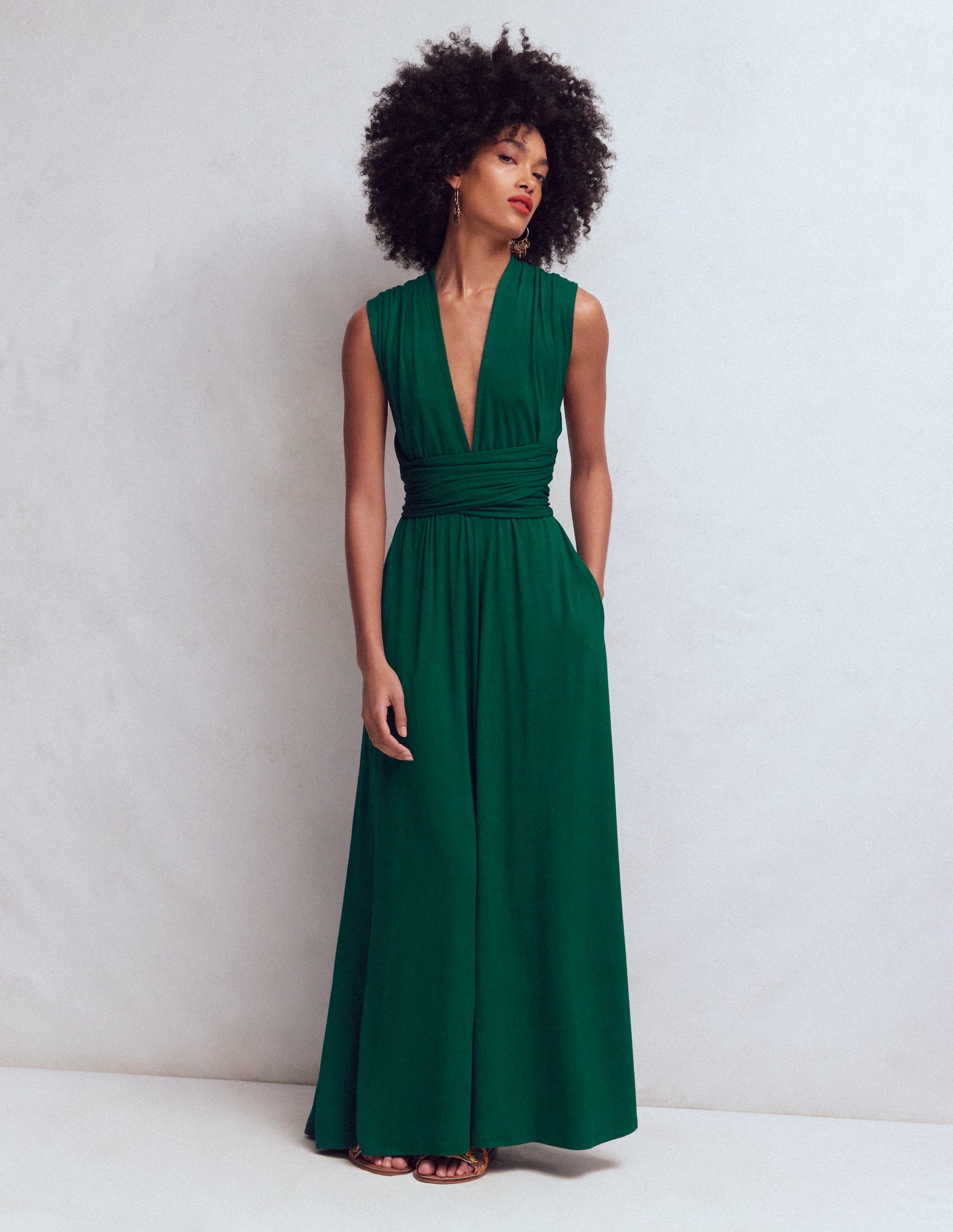 Multiway-Maxikleid aus Jersey-Dunkles Smaragdgrün-1