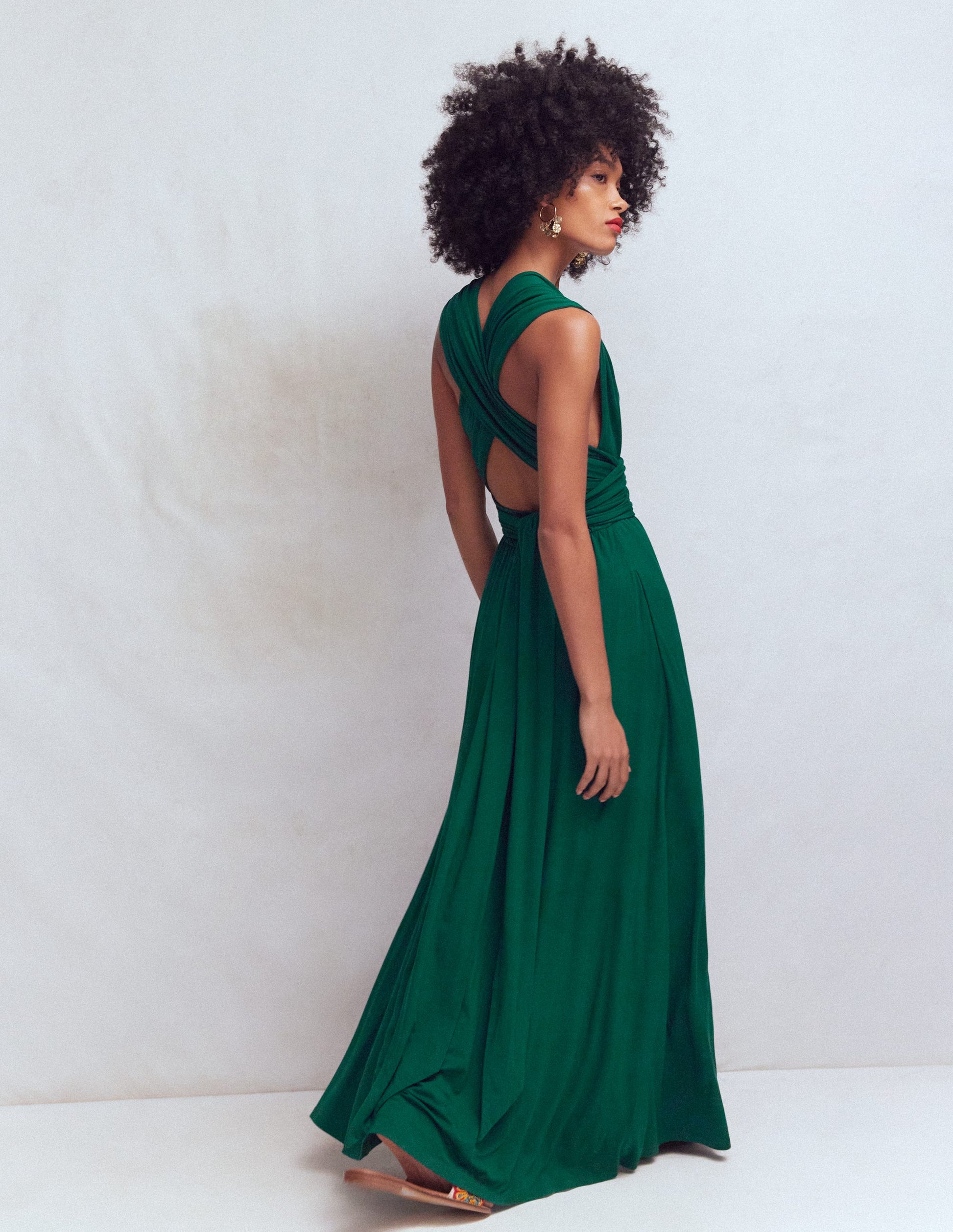 Multiway-Maxikleid aus Jersey-Dunkles Smaragdgrün-3