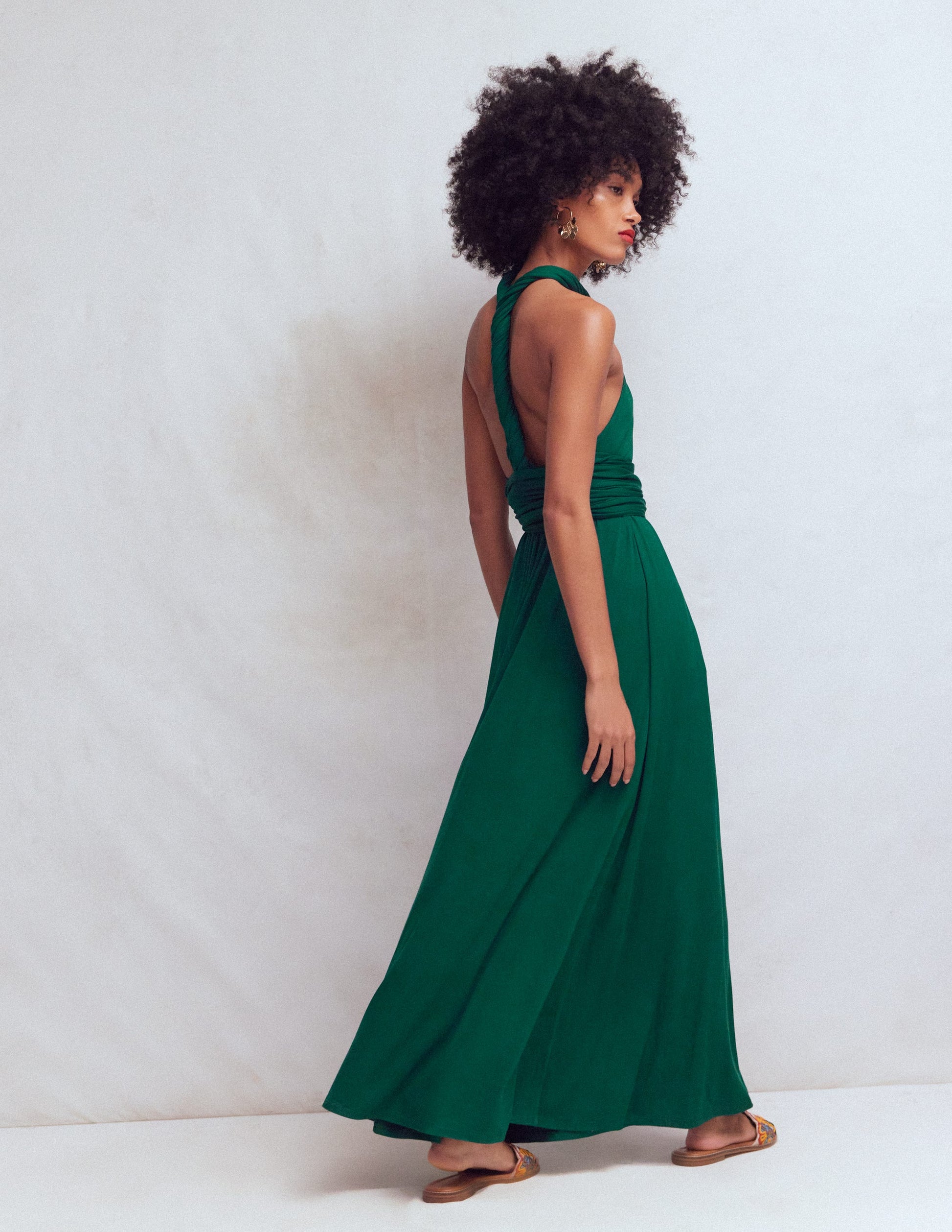 Multiway-Maxikleid aus Jersey-Dunkles Smaragdgrün-5