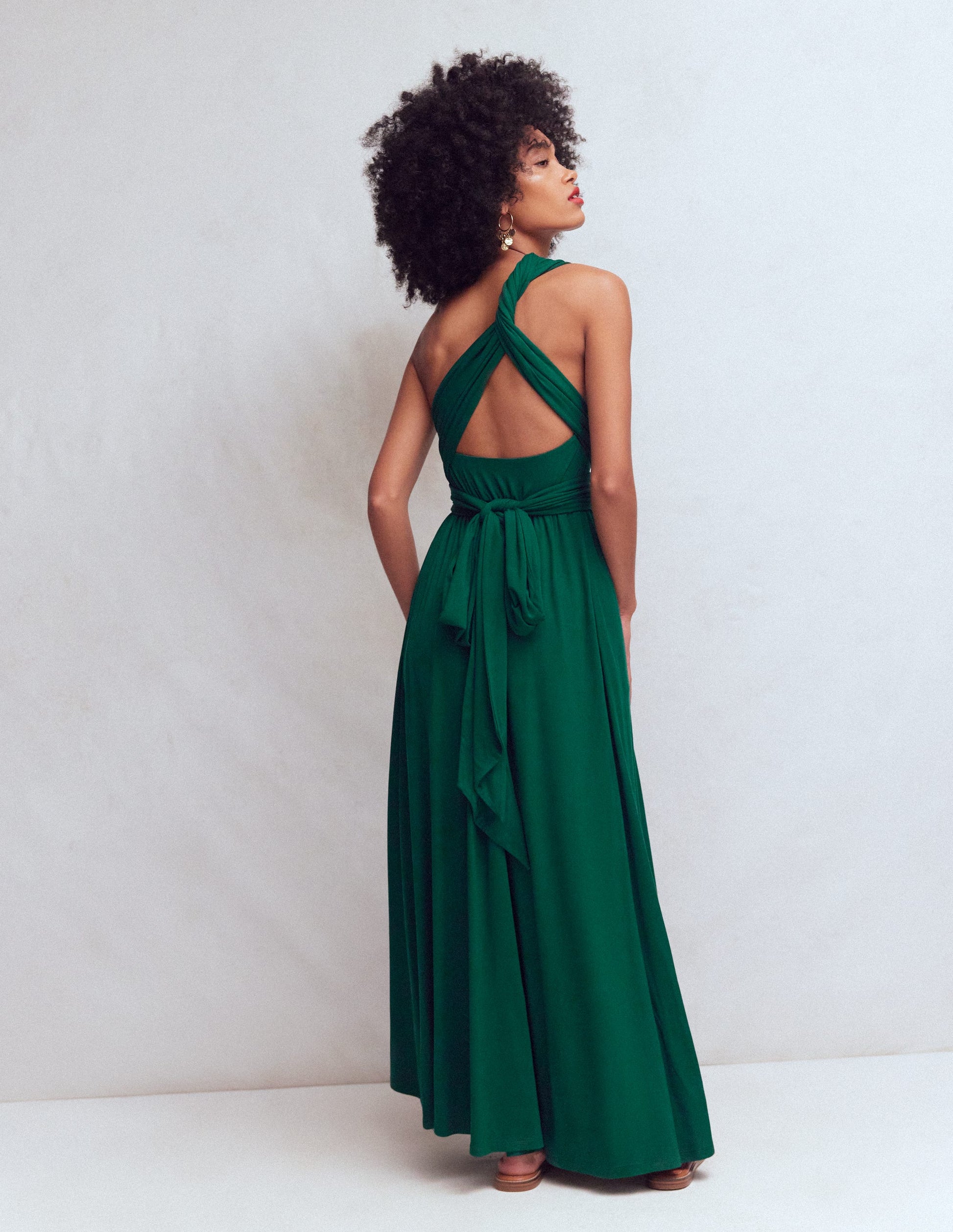 Multiway-Maxikleid aus Jersey-Dunkles Smaragdgrün-7