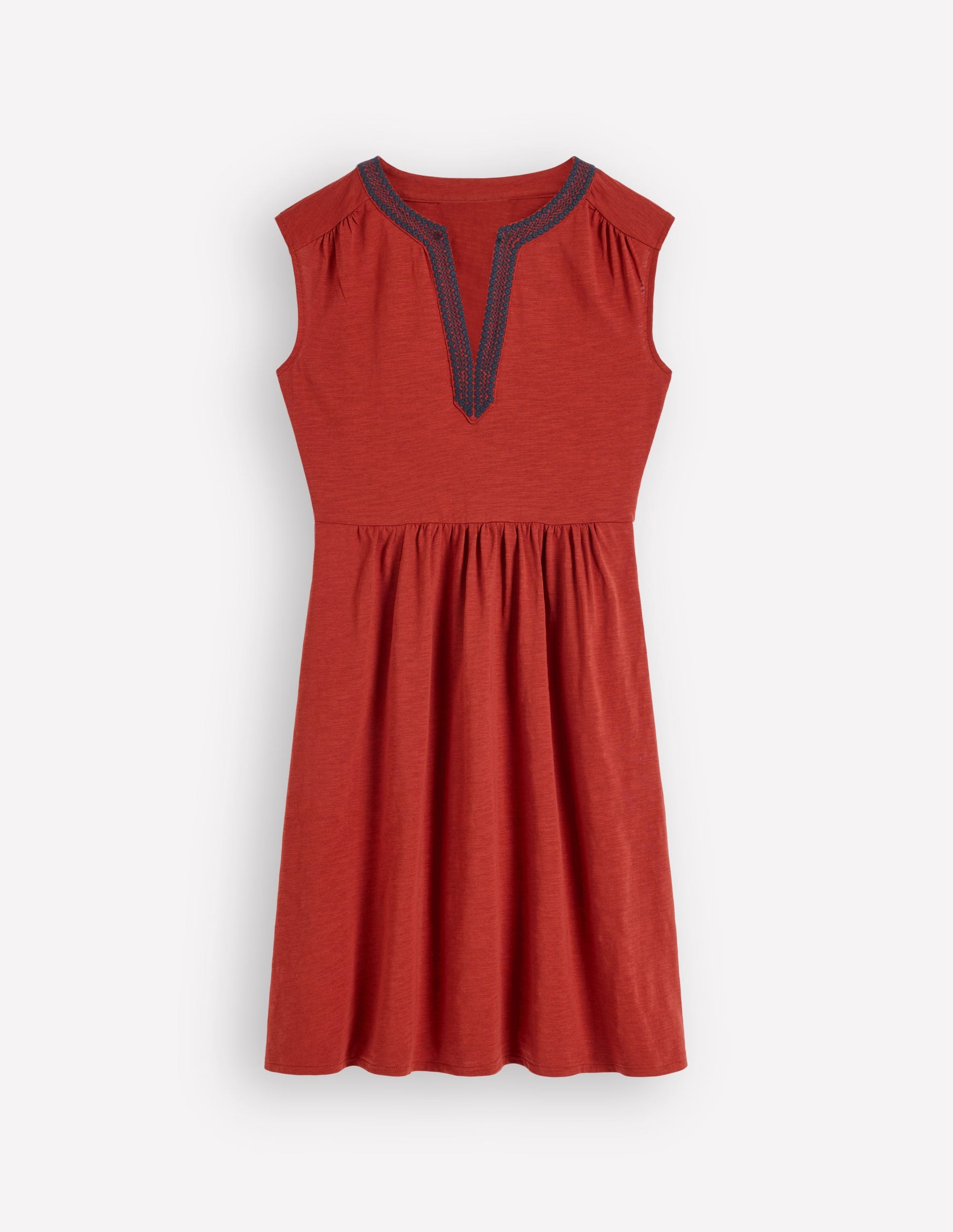 May Kurzes Jerseykleid-Braun-Orange-6