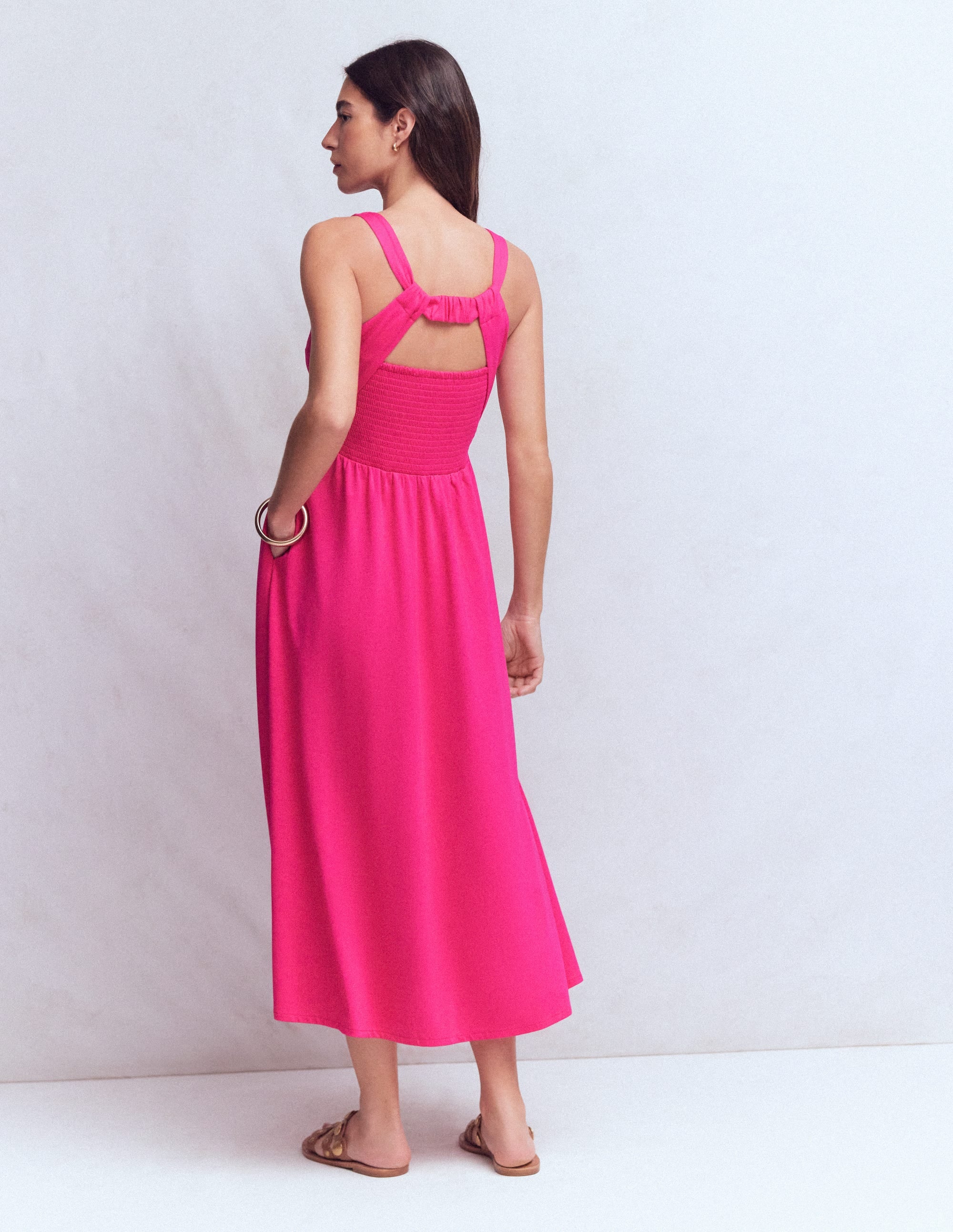 Saoirse Smock Back Dress-Bright Pink - Image 3