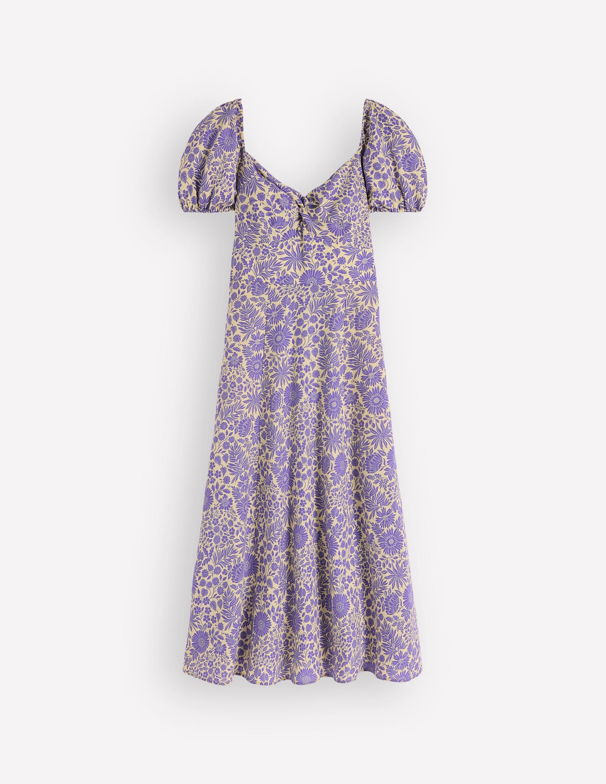 Twist Front Linen Blend Dress-Han Purple, Flowerbed Bloom-9