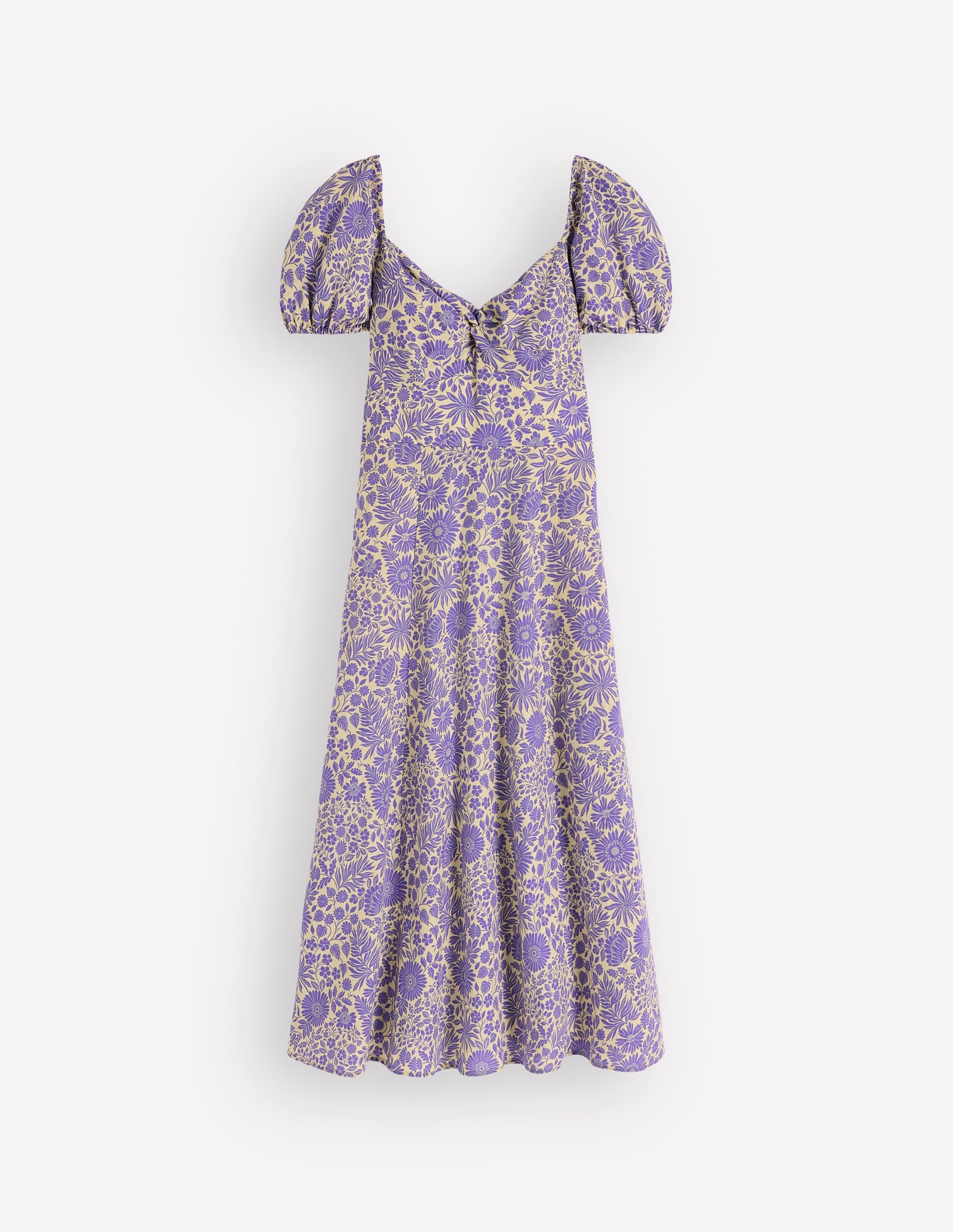 Twist Front Linen Blend Dress-Han Purple, Flowerbed Bloom - Image 8